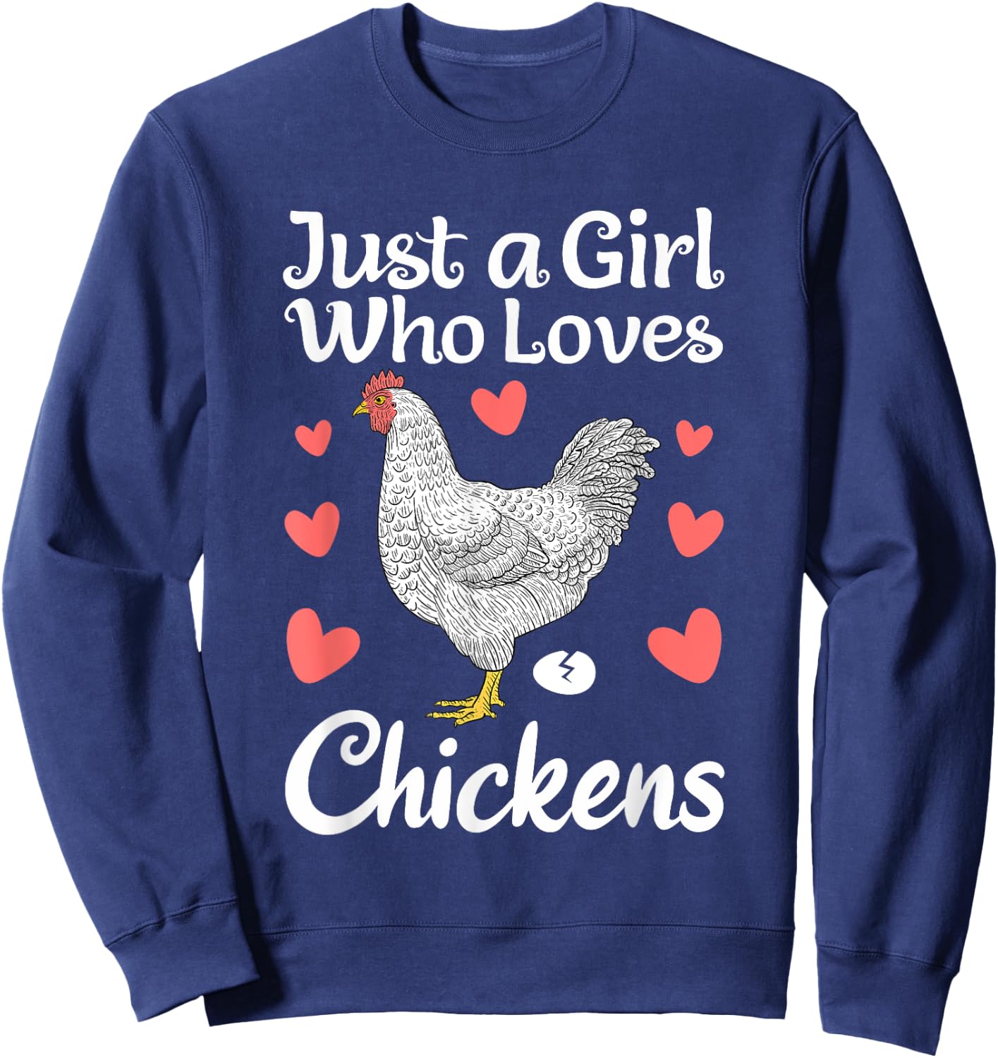 Best Chicken Girls Rooster Poultry Chicken Farmer Sweatshirt - Sweatshirt | Navy