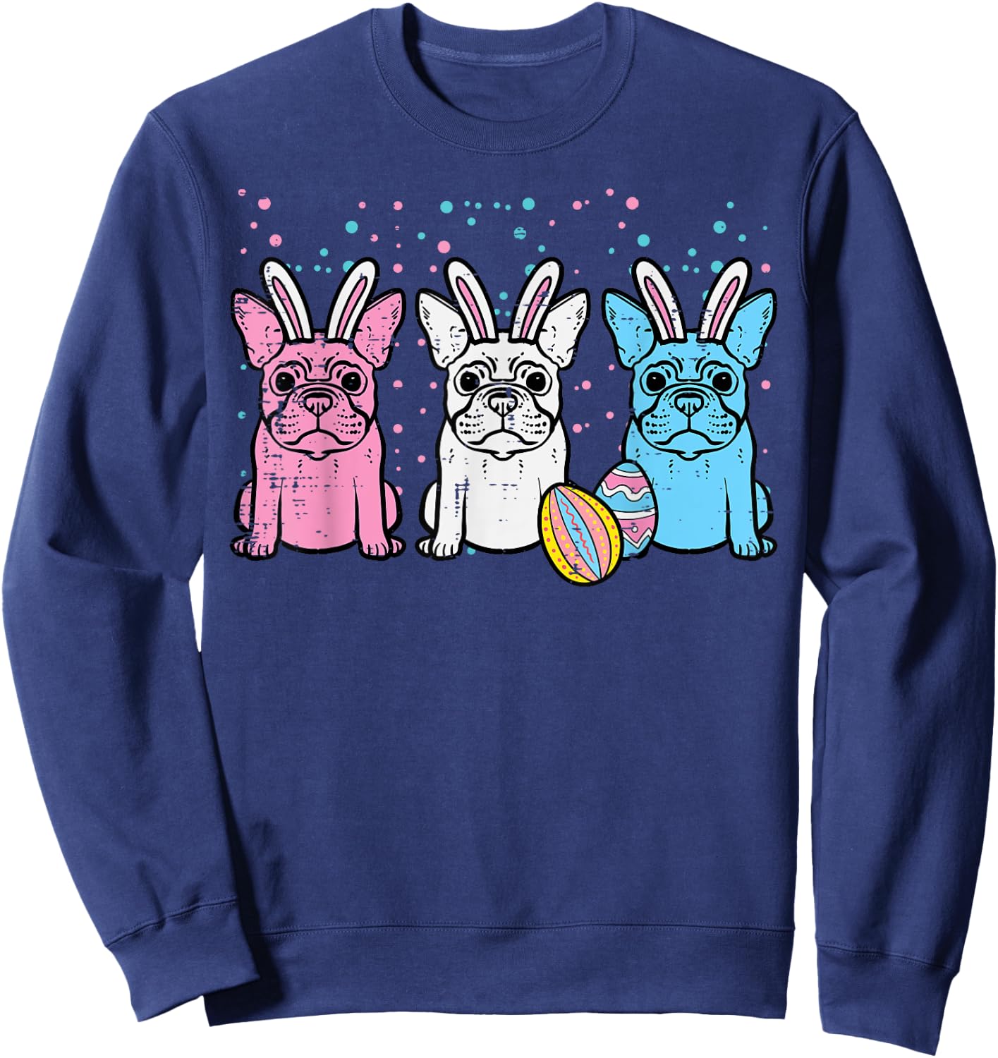 Easter Bunny French Bulldogs Frenchie Dogs Men Women Kids Sweatshirt - Sweatshirt | Navy