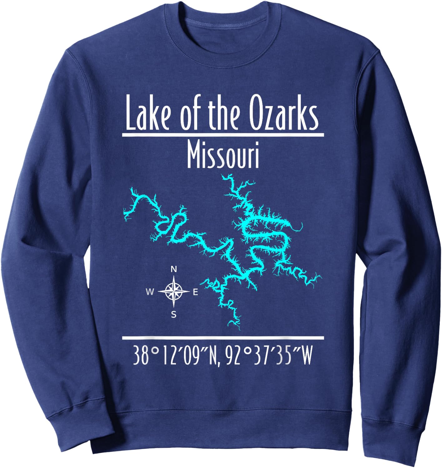 Modern Lake of the Ozarks, Missouri Sweatshirt - Sweatshirt | Navy