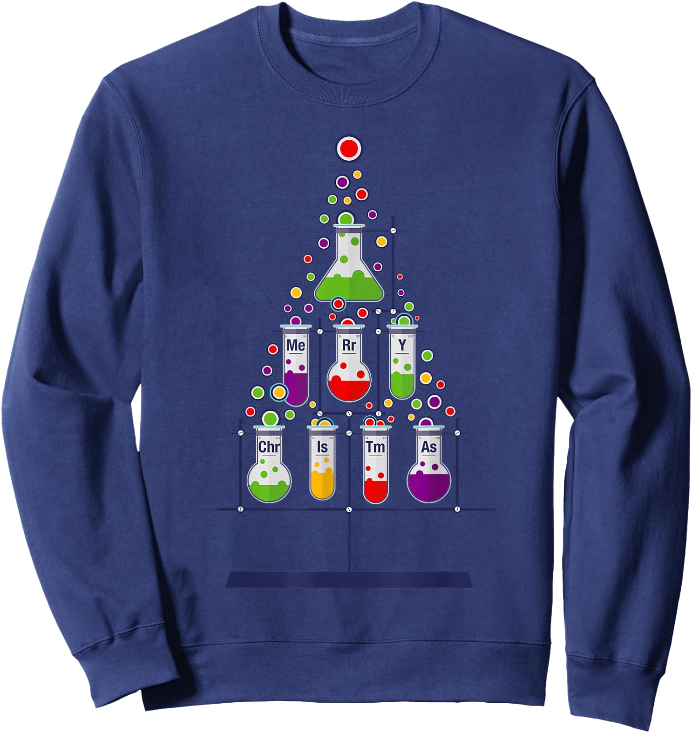 Funny Science Teacher Student Christmas Chemistry Xmas Humor Sweatshirt - Sweatshirt | Navy