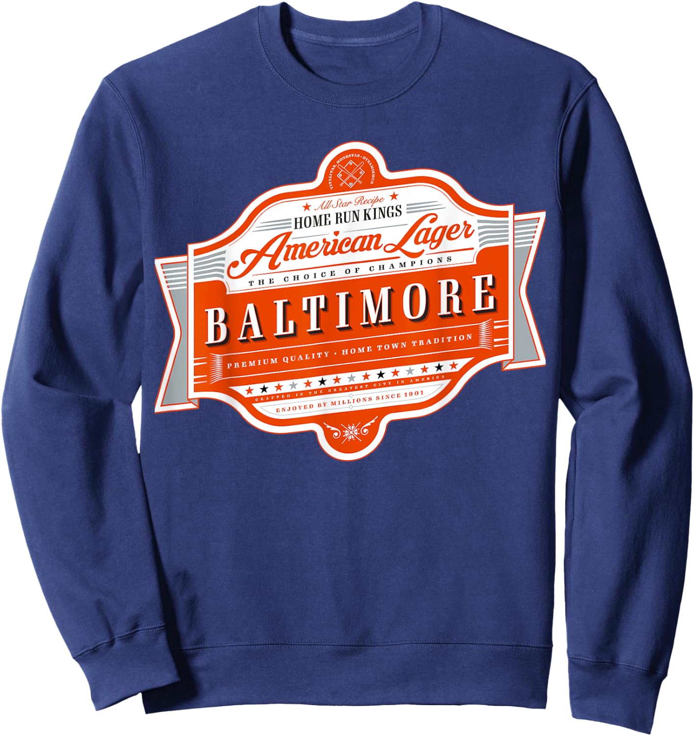 Classic Baltimore Beer Label - Charm City Pride Sweatshirt - Sweatshirt | Navy