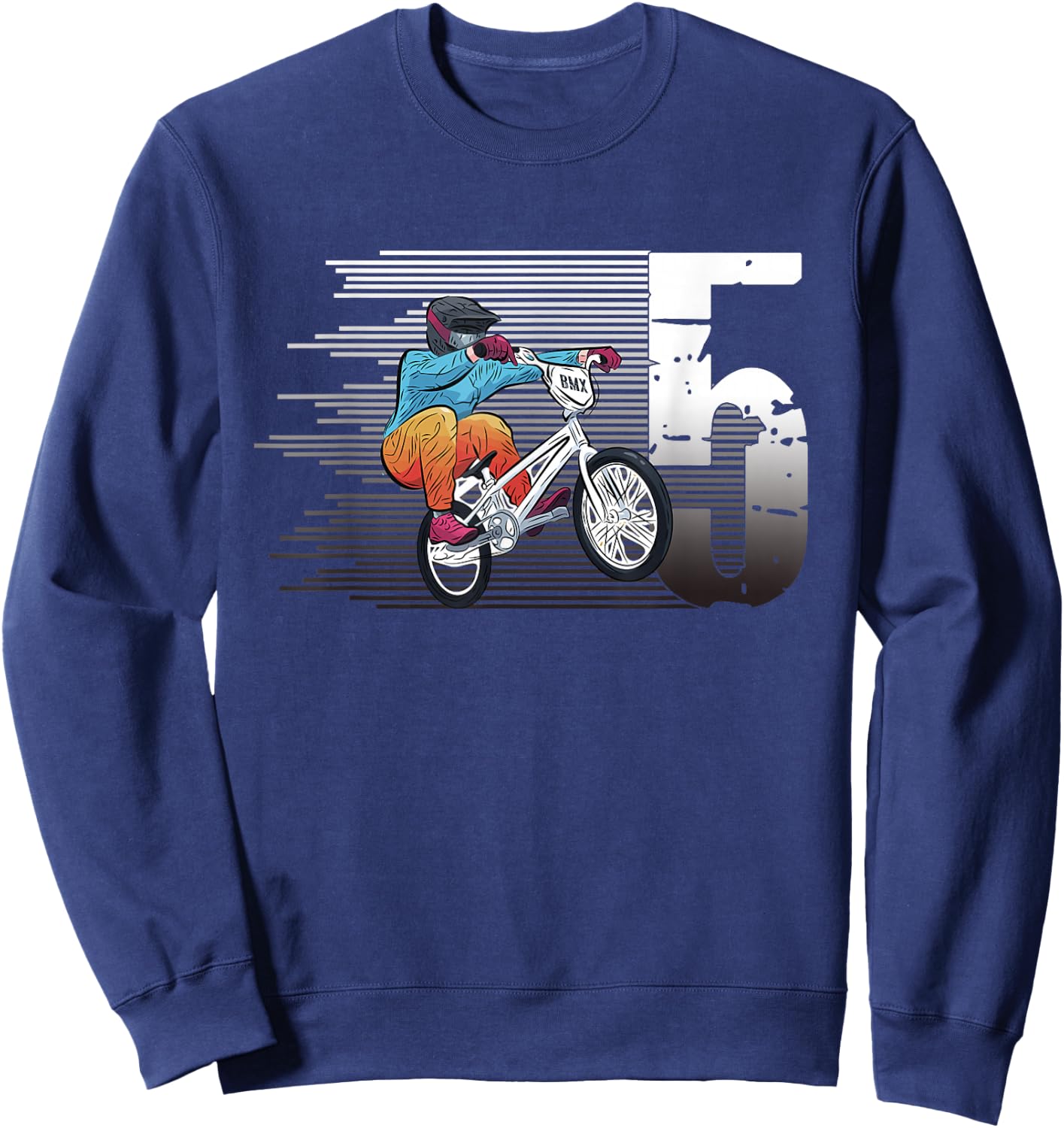 5 Year Old BMX Birthday Gift Party Boys Dirt Biking 5th Boy Sweatshirt - Sweatshirt | Navy
