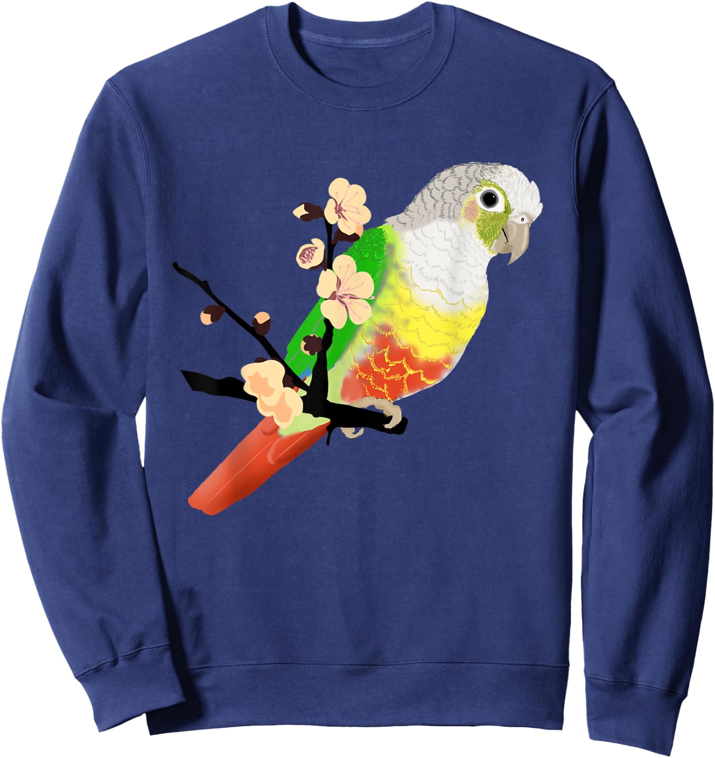 Pineapple Green Cheek Conure Sweatshirt - Sweatshirt | Navy