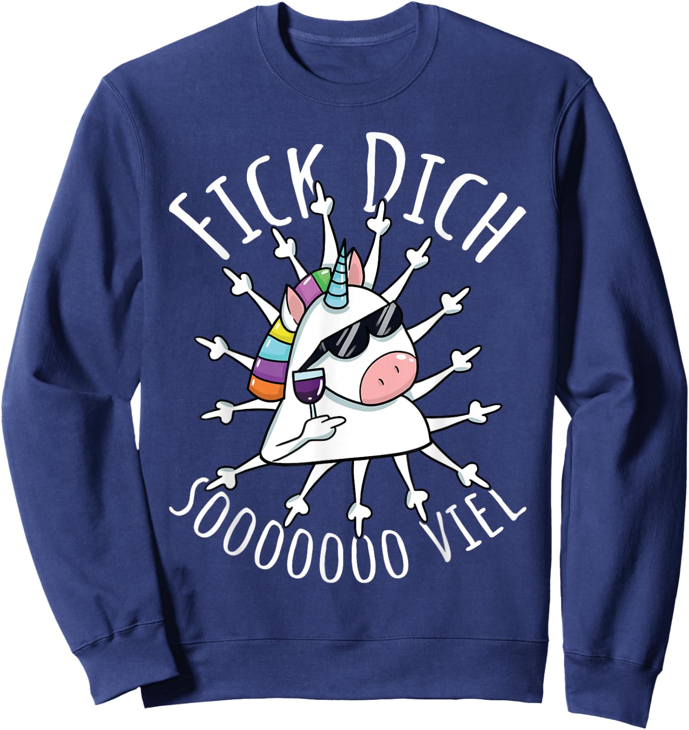 Fick Dich So Much | Evil Misanthrop Unicorn | Sarcasm Sweatshirt - Sweatshirt | Navy
