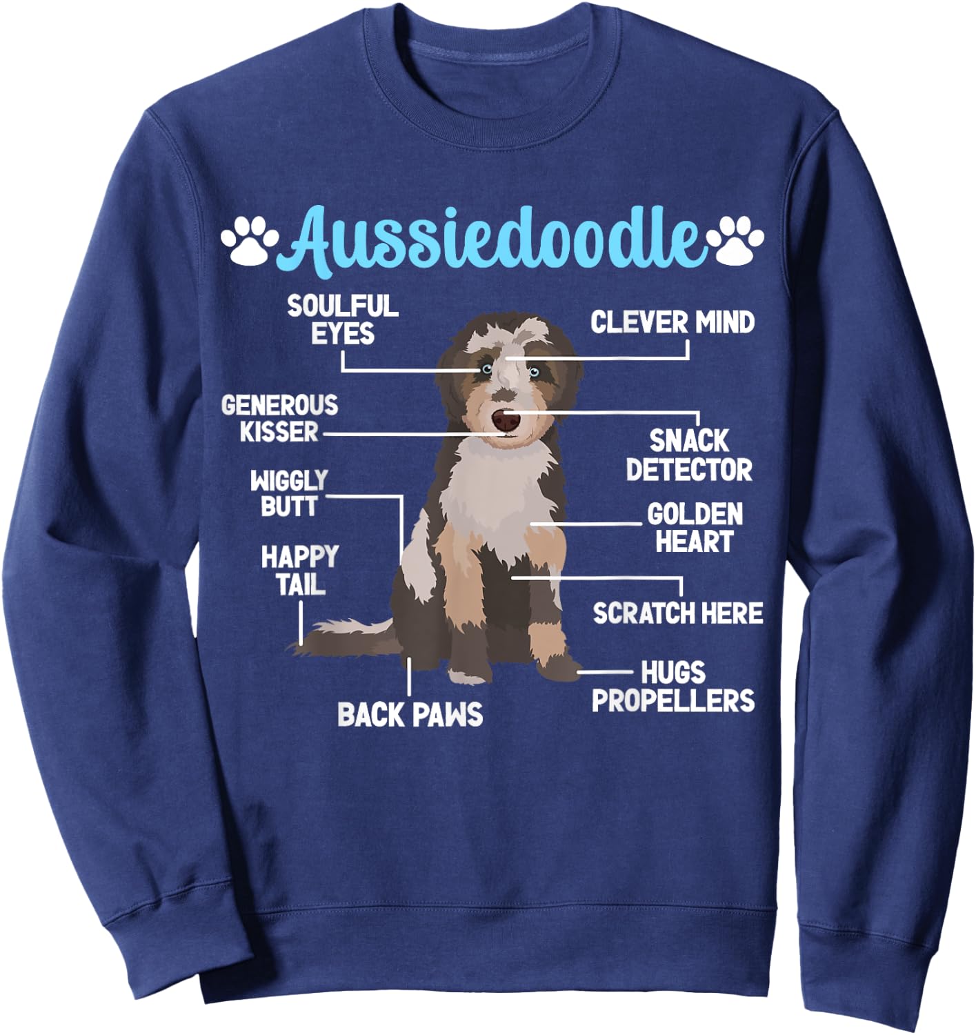 Aussiedoodle Mom Aussiedoodle Dad -Adults Black Sweatshirt - Sweatshirt | Navy