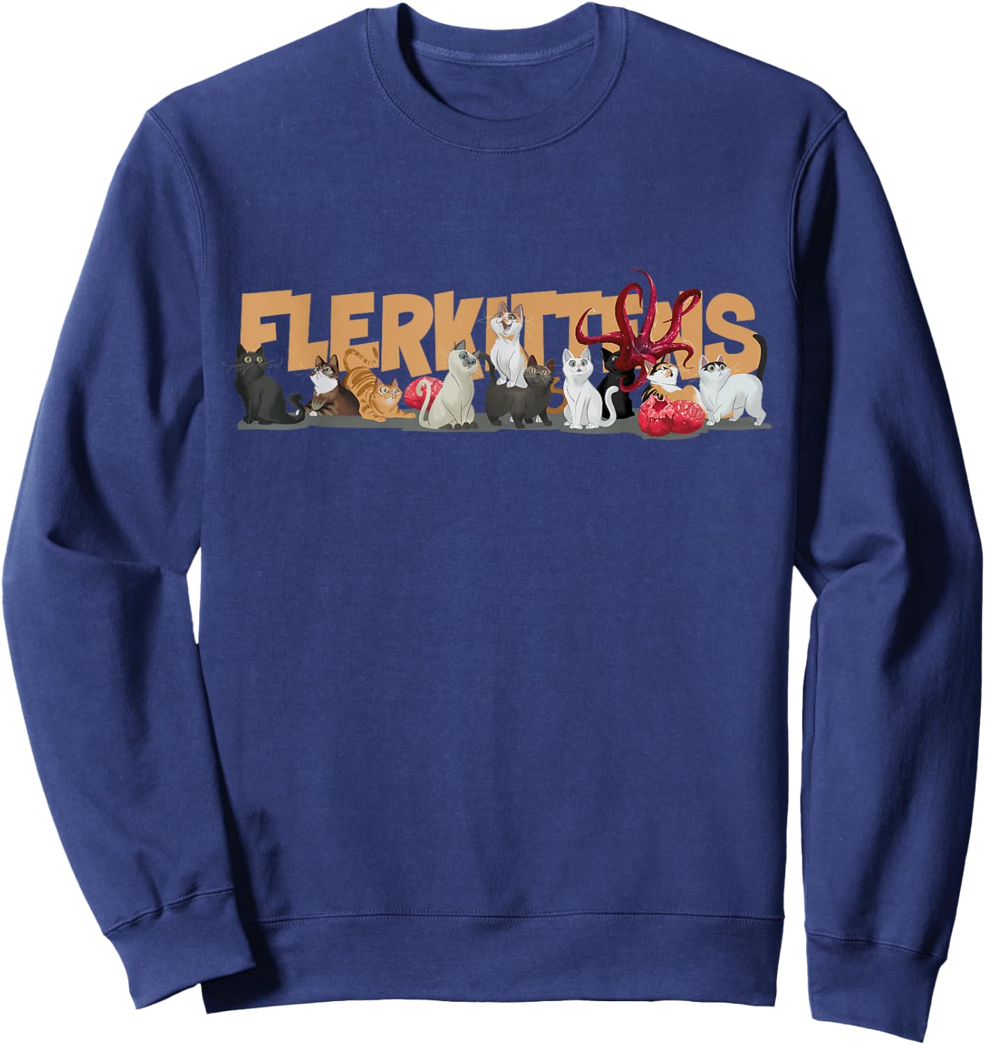 Marvel Studios The Marvels Flerken Goose’s Flerkittens Cute Sweatshirt - Sweatshirt | Navy