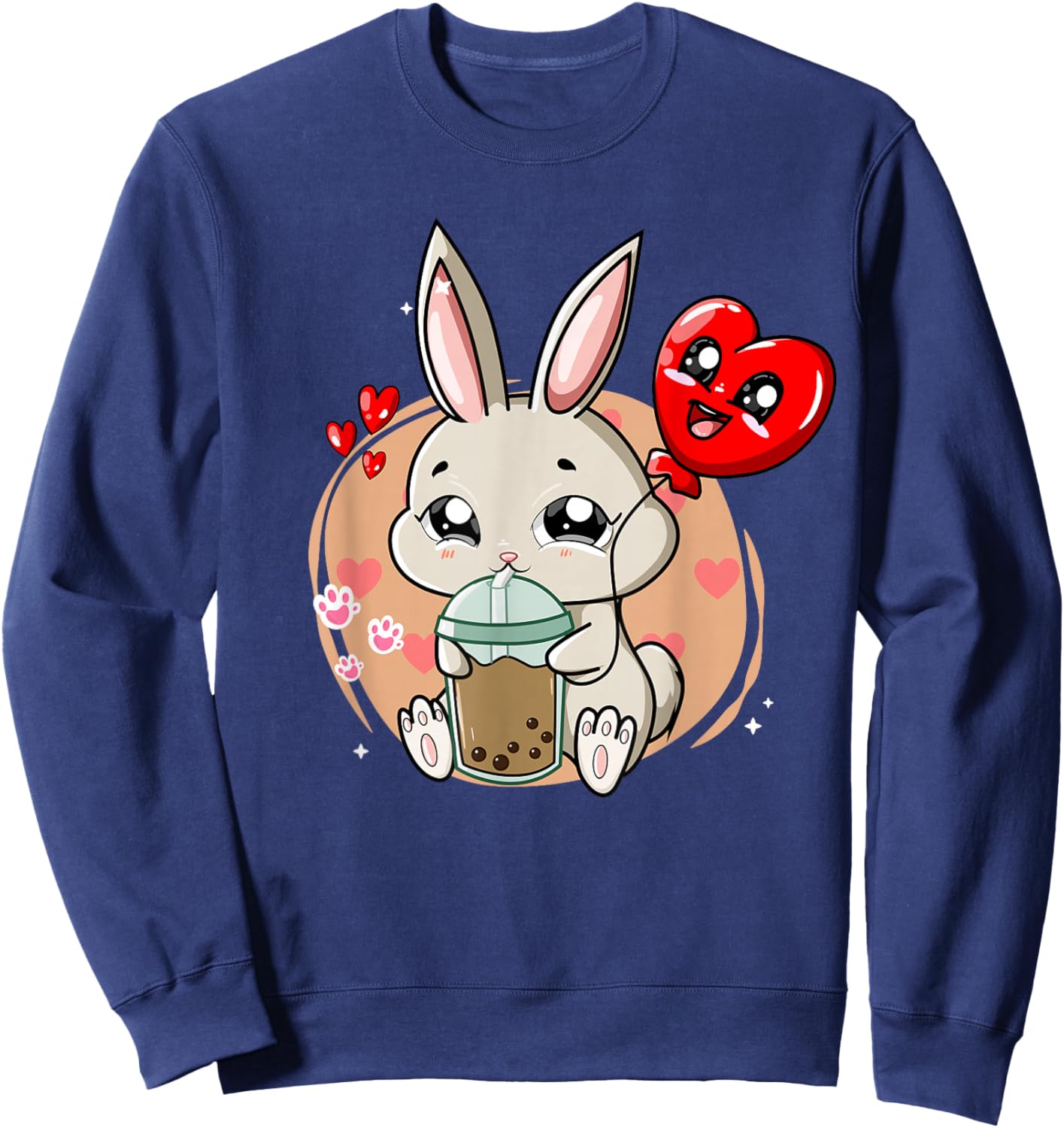 Anime Kawaii Bubble Tea Rabbit Boba Tea Usagi Sweatshirt - Sweatshirt | Navy