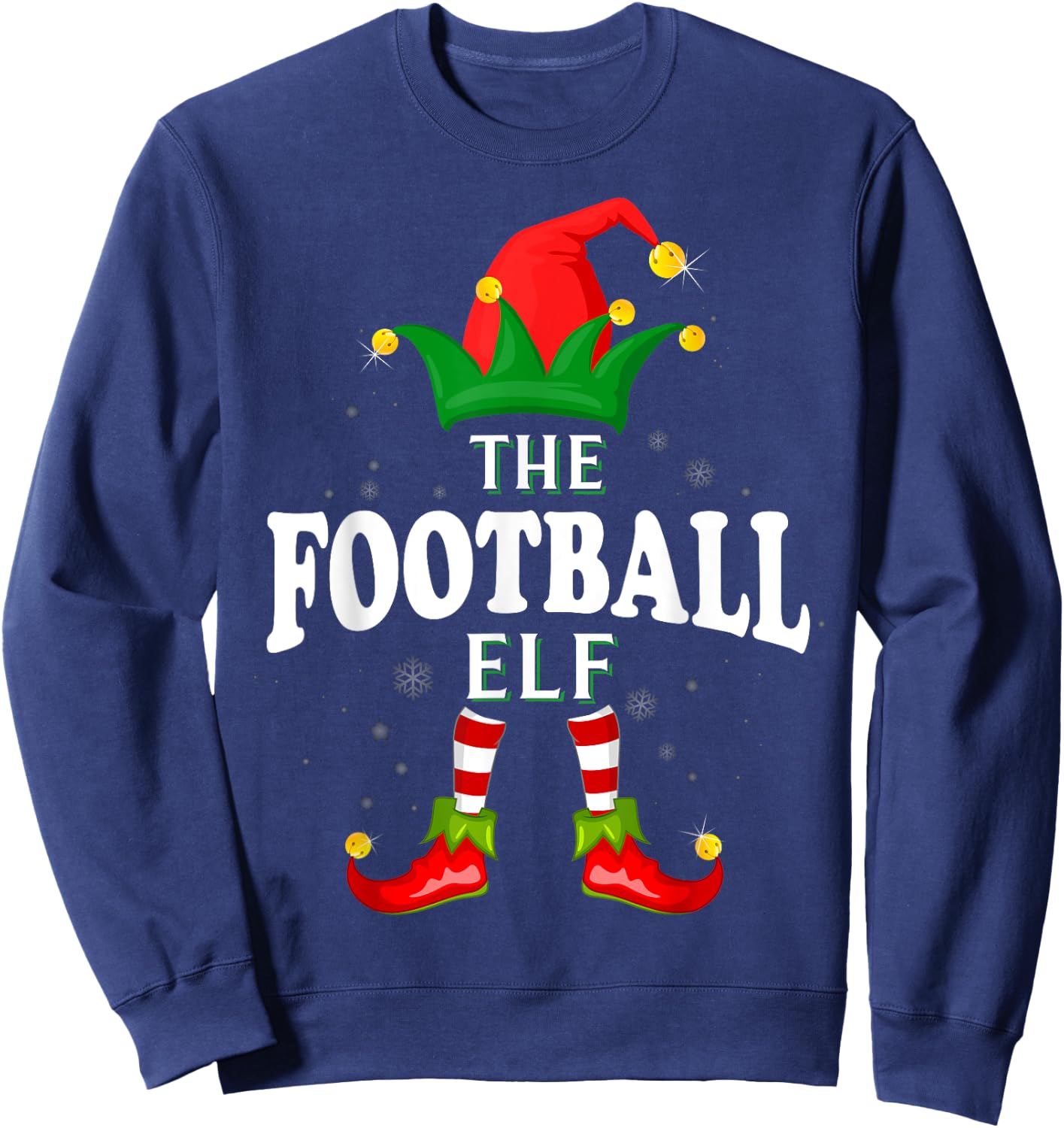 Xmas Football Elf Family Matching Christmas Pajama Sweatshirt - Sweatshirt | Navy