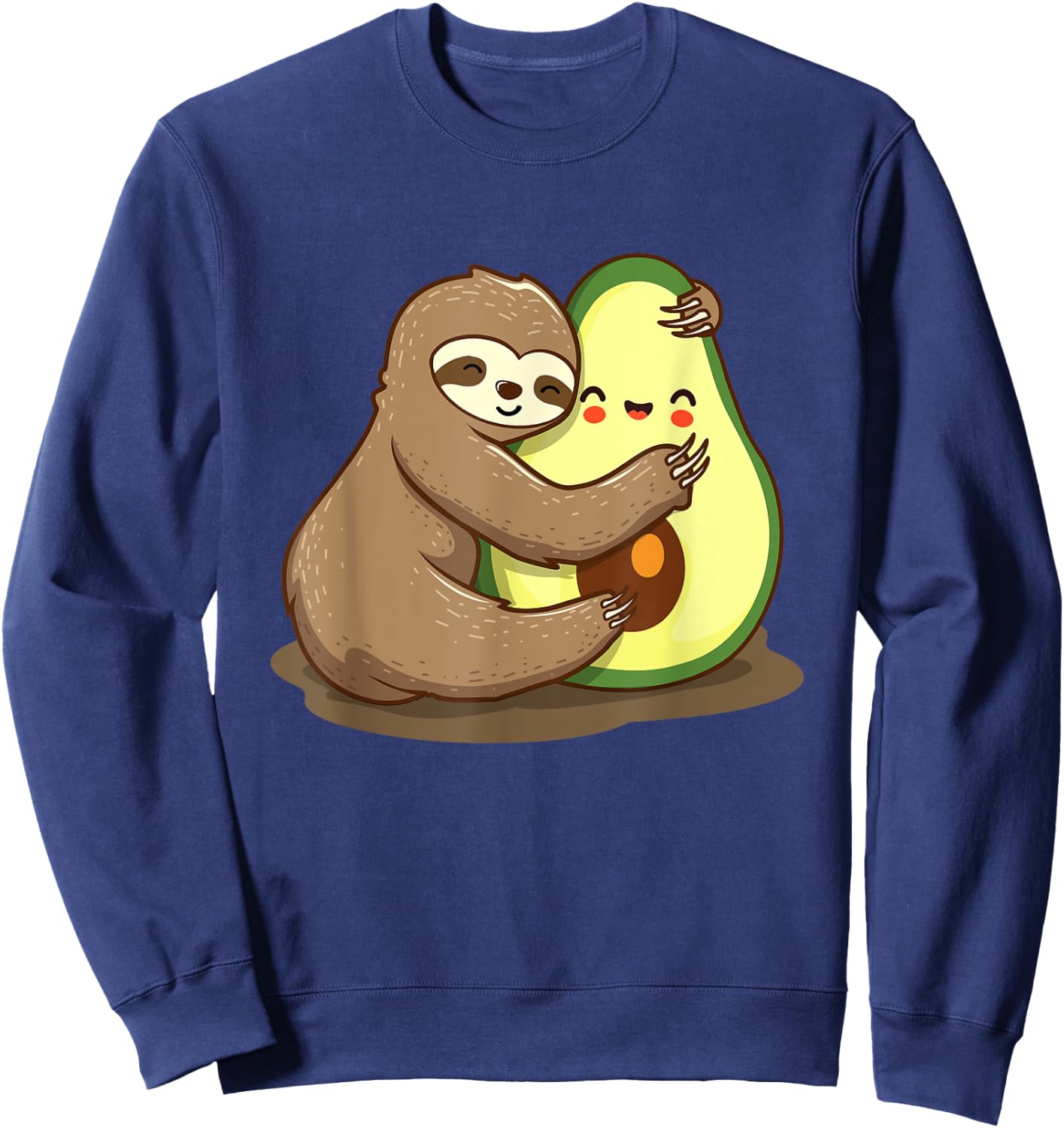 Hugging Sloth And Avocado - Zookeeper Nature Animal Lover Sweatshirt - Sweatshirt | Navy