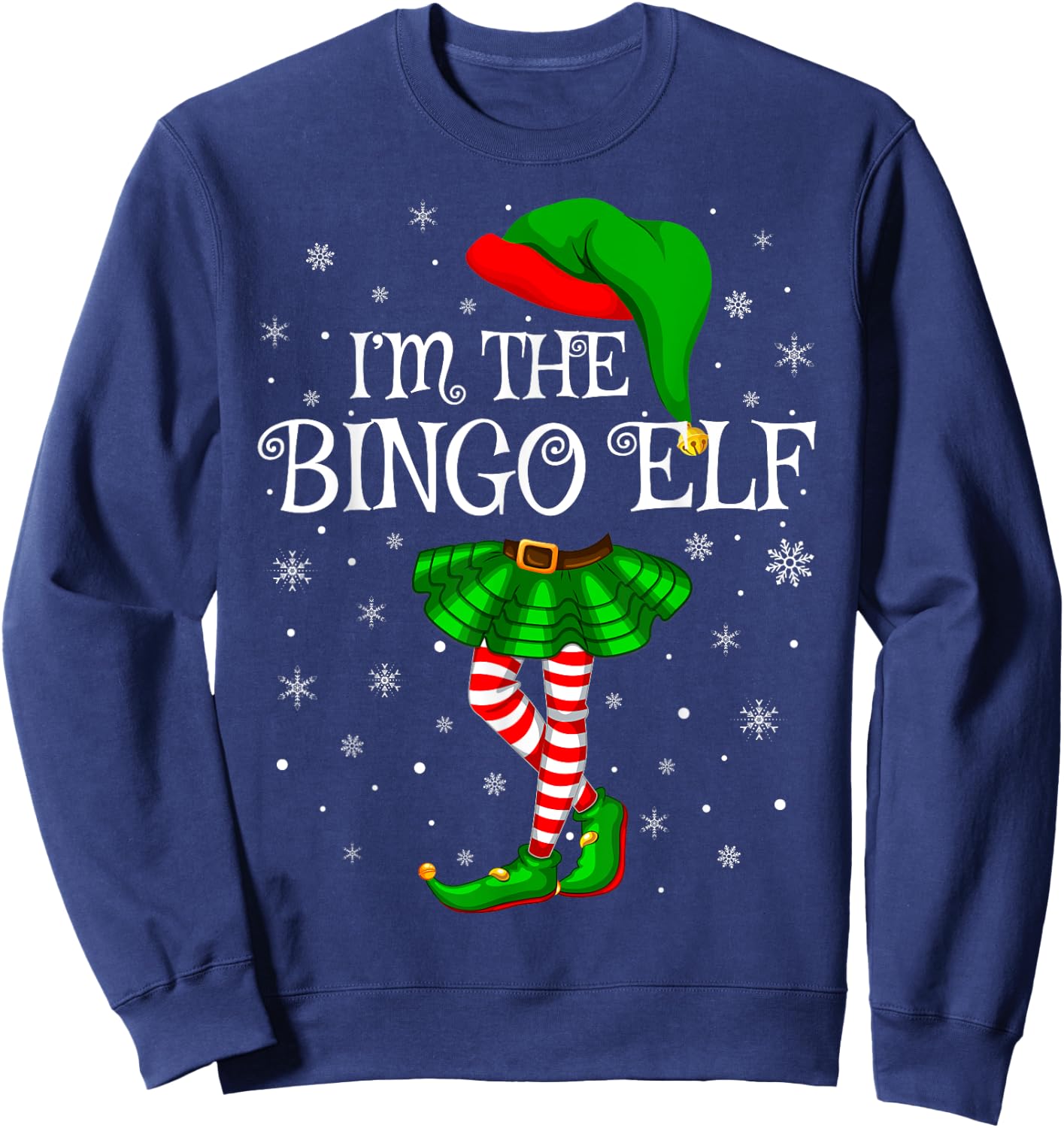 Matching Family Group I'm The Bingo Elf Christmas Sweatshirt - Sweatshirt | Navy