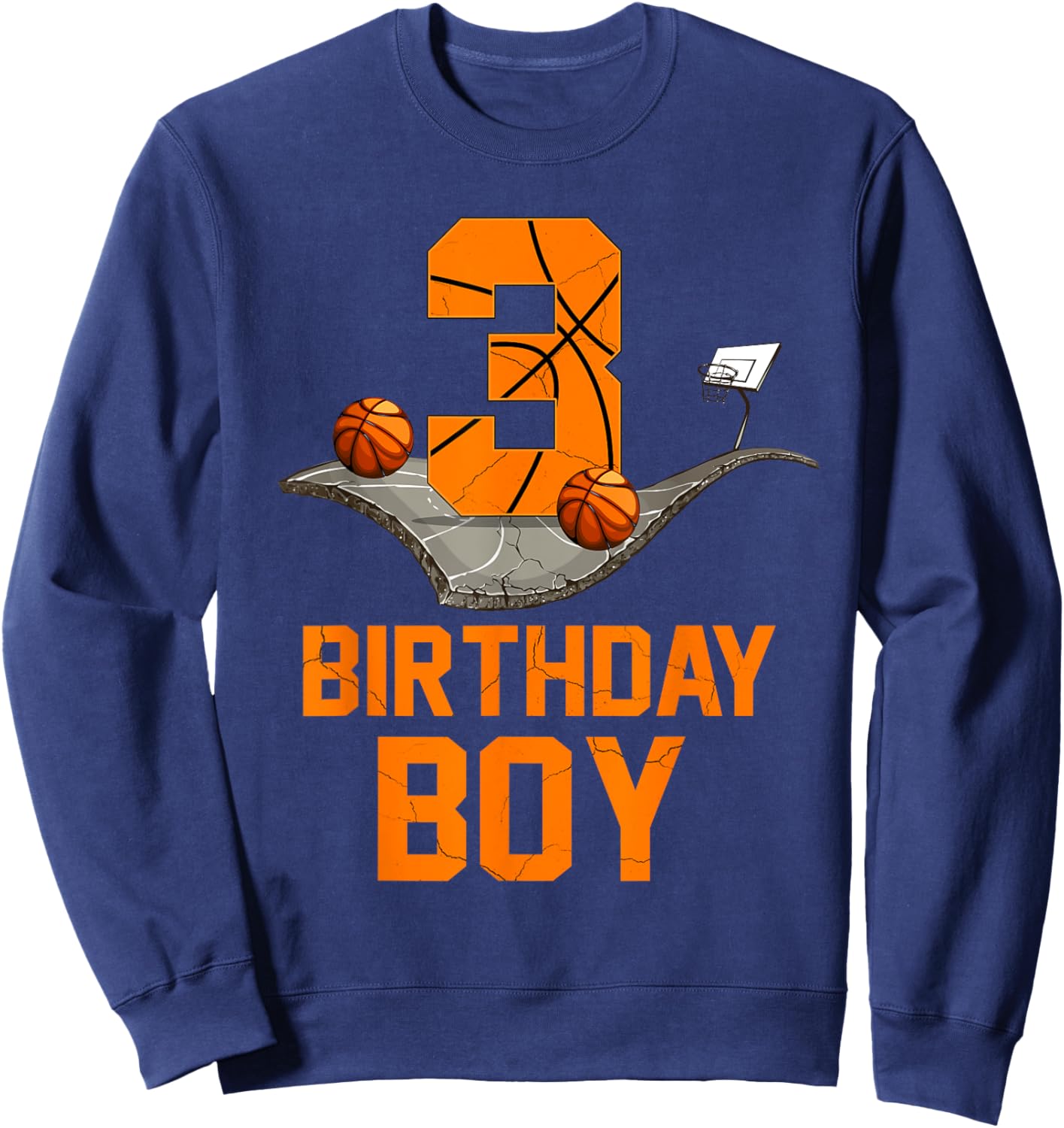 3rd Birthday Basketball Jersey 3 Year Old Boy Born 2020 Sweatshirt - Sweatshirt | Navy
