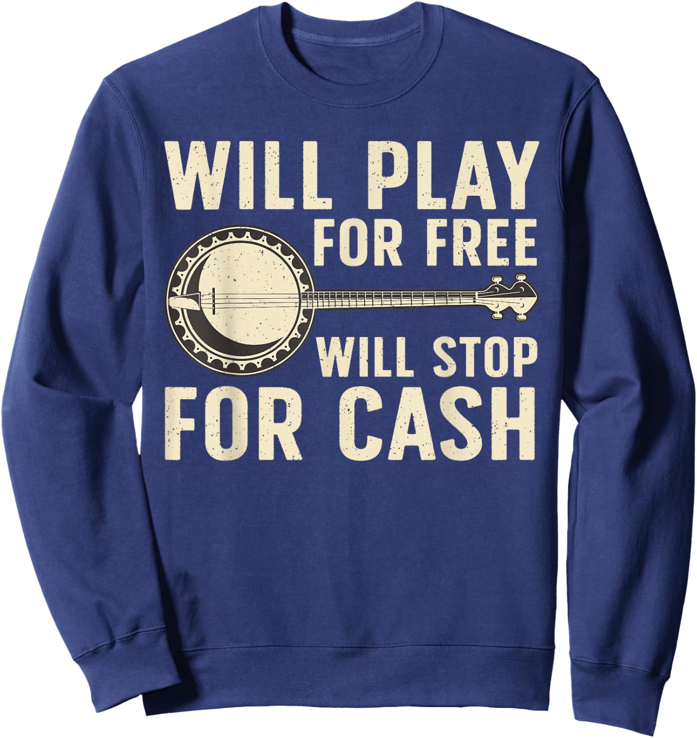Funny Banjo Art Women Banjo Musical Instrument Lover Sweatshirt - Sweatshirt | Navy