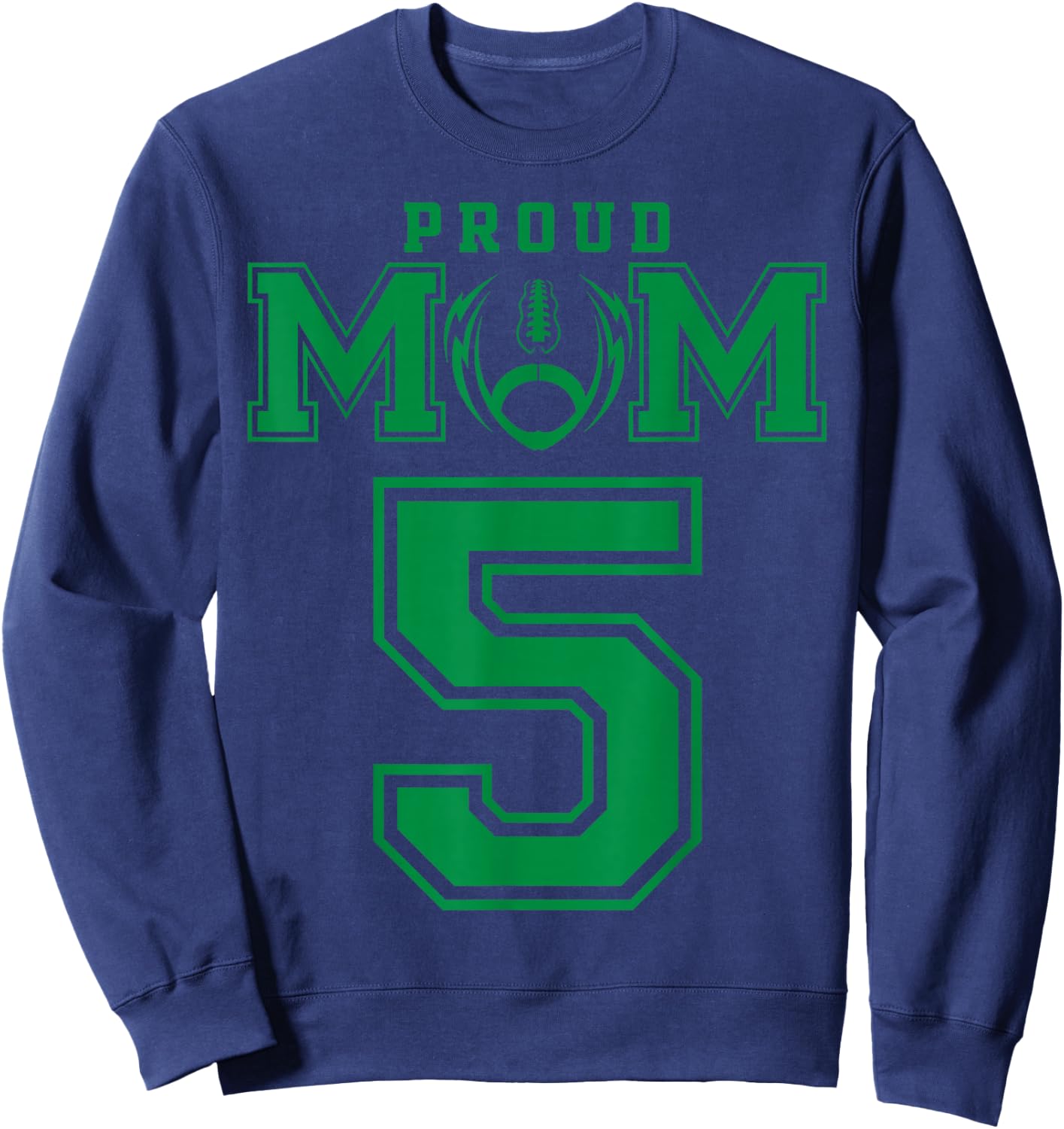 Custom Proud Football Mom Number 5 G Personalized Sweatshirt - Sweatshirt | Navy