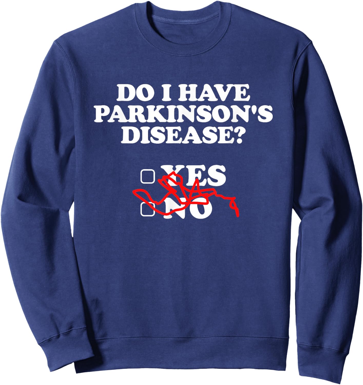 Parkinsons Disease Awareness Yes No Warrior Survivor Sweatshirt - Sweatshirt | Navy