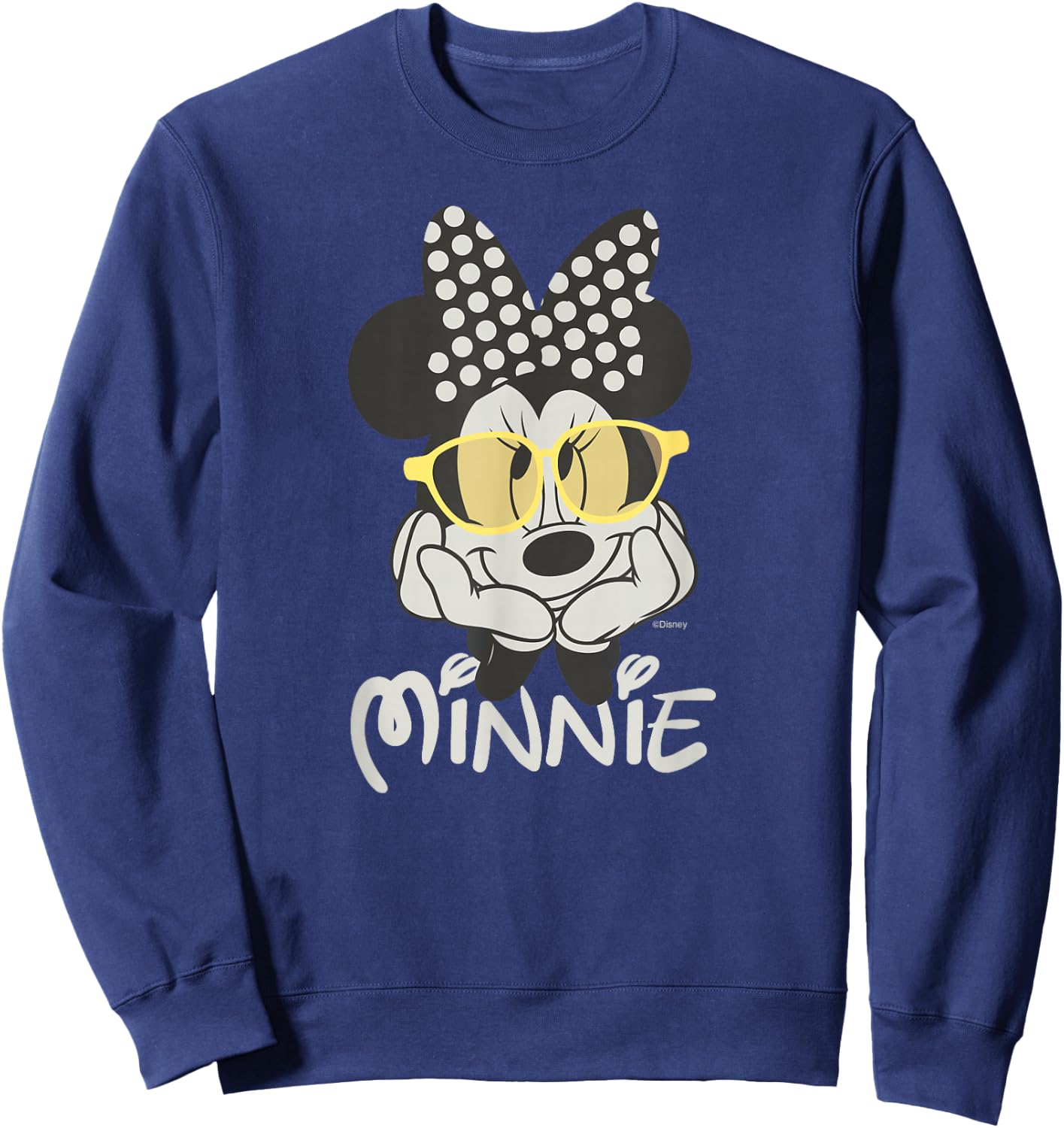 Disney Minnie Mouse in Black & White Polka Dot Day Vintage Sweatshirt - Sweatshirt | Navy