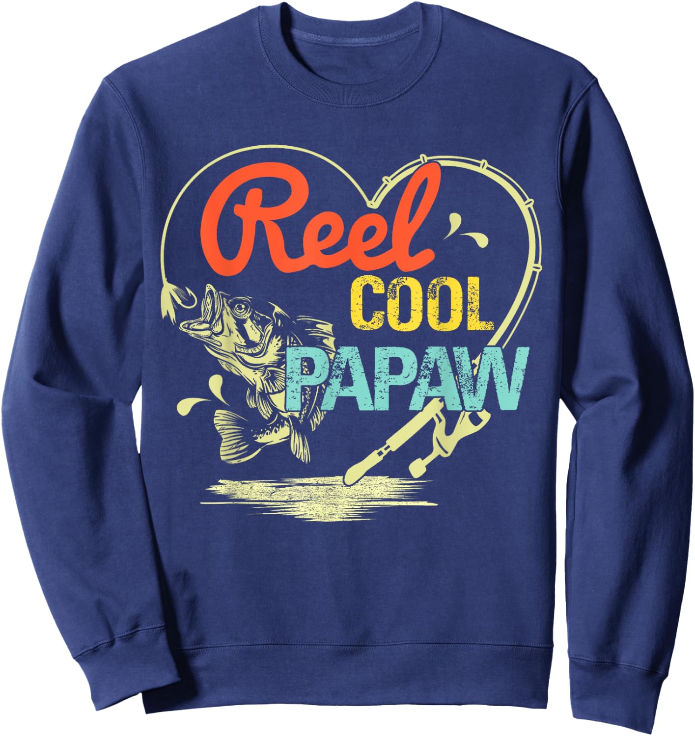 Reel Cool Papaw Fishing Fathers Day For Sweatshirt - Sweatshirt | Navy