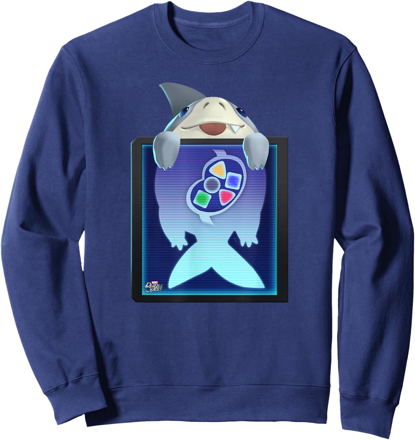 Marvel Puzzle Quest Jeffrey Land Shark Jeff! Don’t Eat That! Sweatshirt - Sweatshirt | Navy
