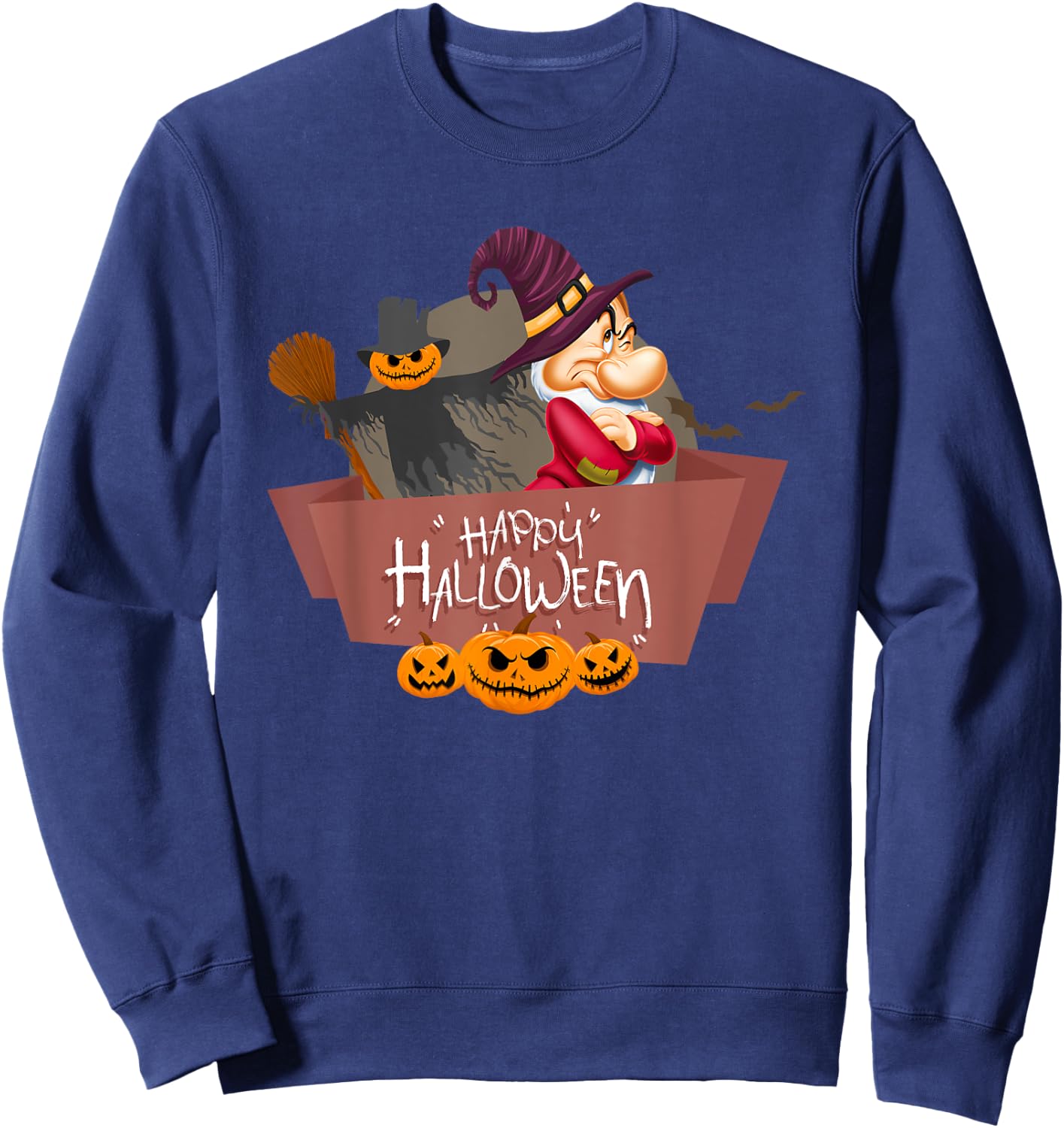 Grumpy Happy Halloween Sweatshirt - Sweatshirt | Navy