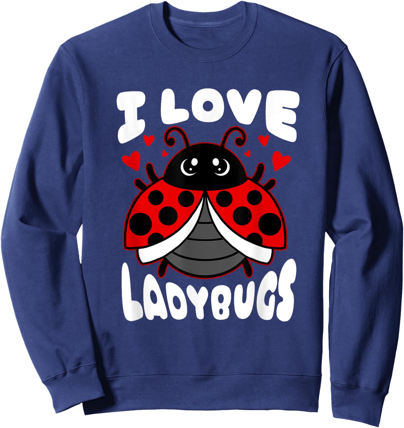 I Love Ladybugs Flying Ladybug Heart Sweatshirt - Sweatshirt | Navy