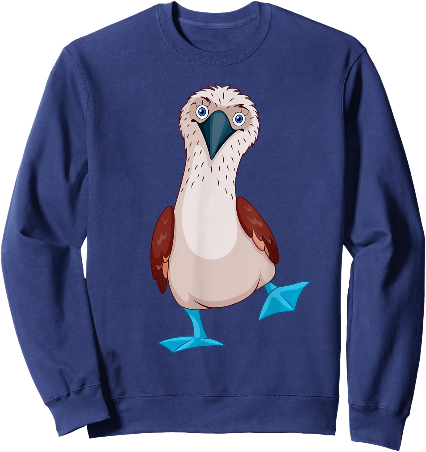 Dancing Booby Blue-Footed Booby Sea Bird Blue Feet Drawing Sweatshirt - Sweatshirt | Navy