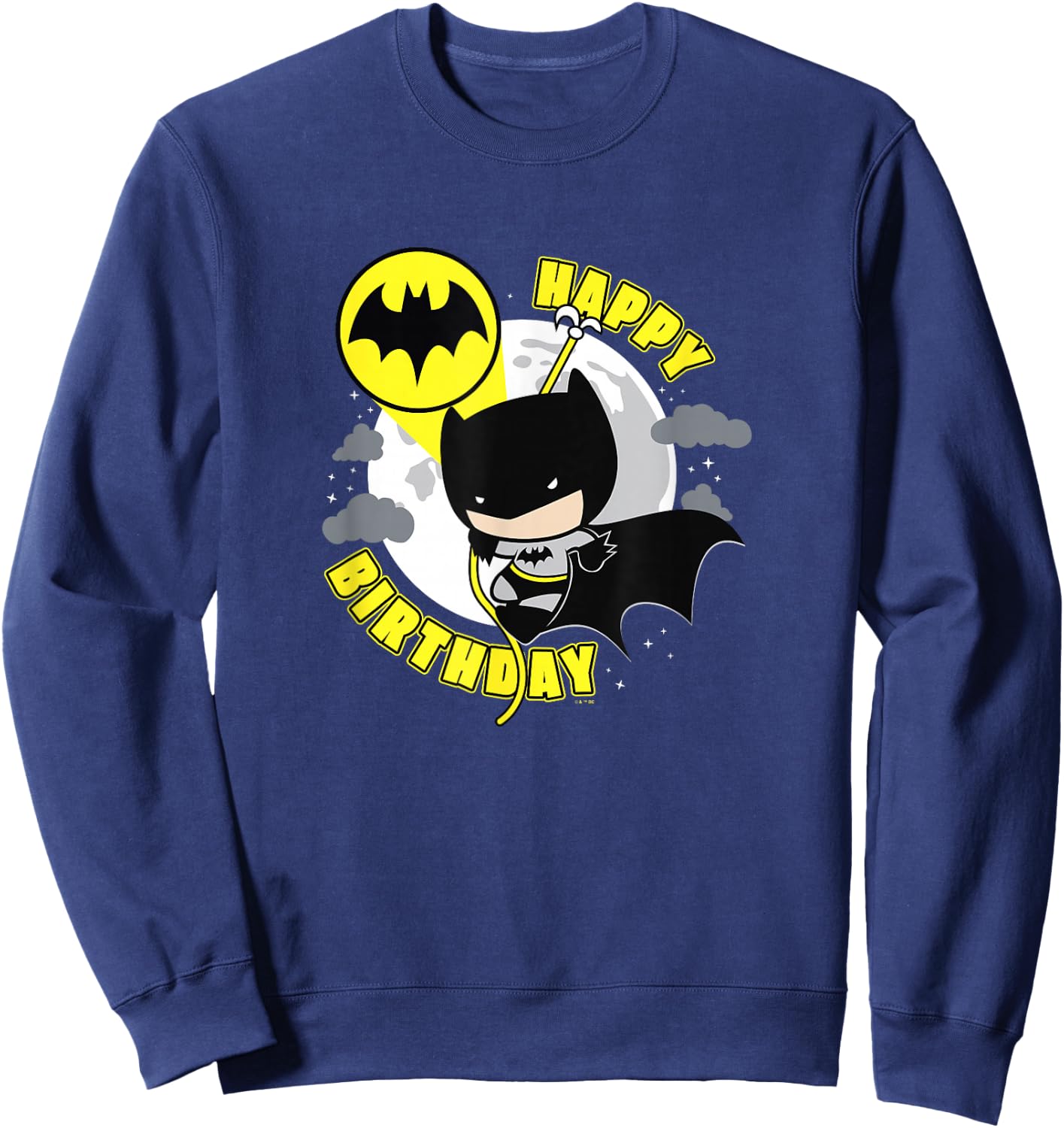 DC Comics Justice League Happy Birthday Chibi Batman Sweatshirt - Sweatshirt | Navy