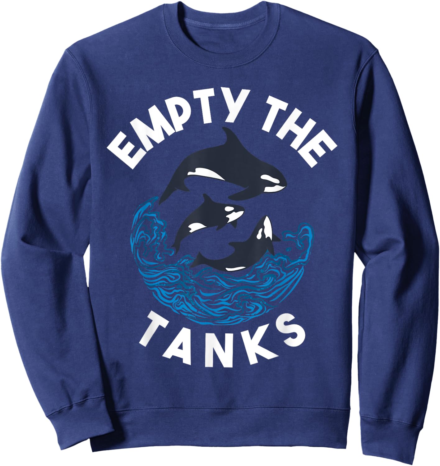 Empty the Tanks Orca Whale Sweatshirt - Sweatshirt | Navy