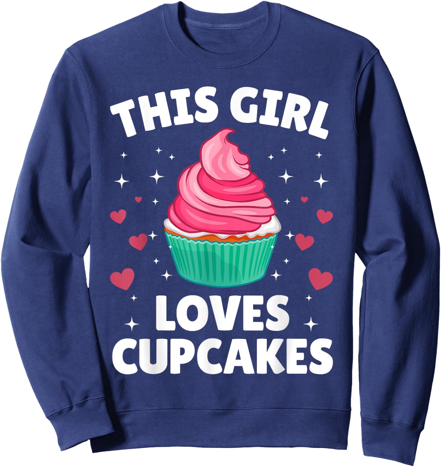 Cool Cupcake Art Teen Girls Baking Dessert Cupcake Sweatshirt - Sweatshirt | Navy