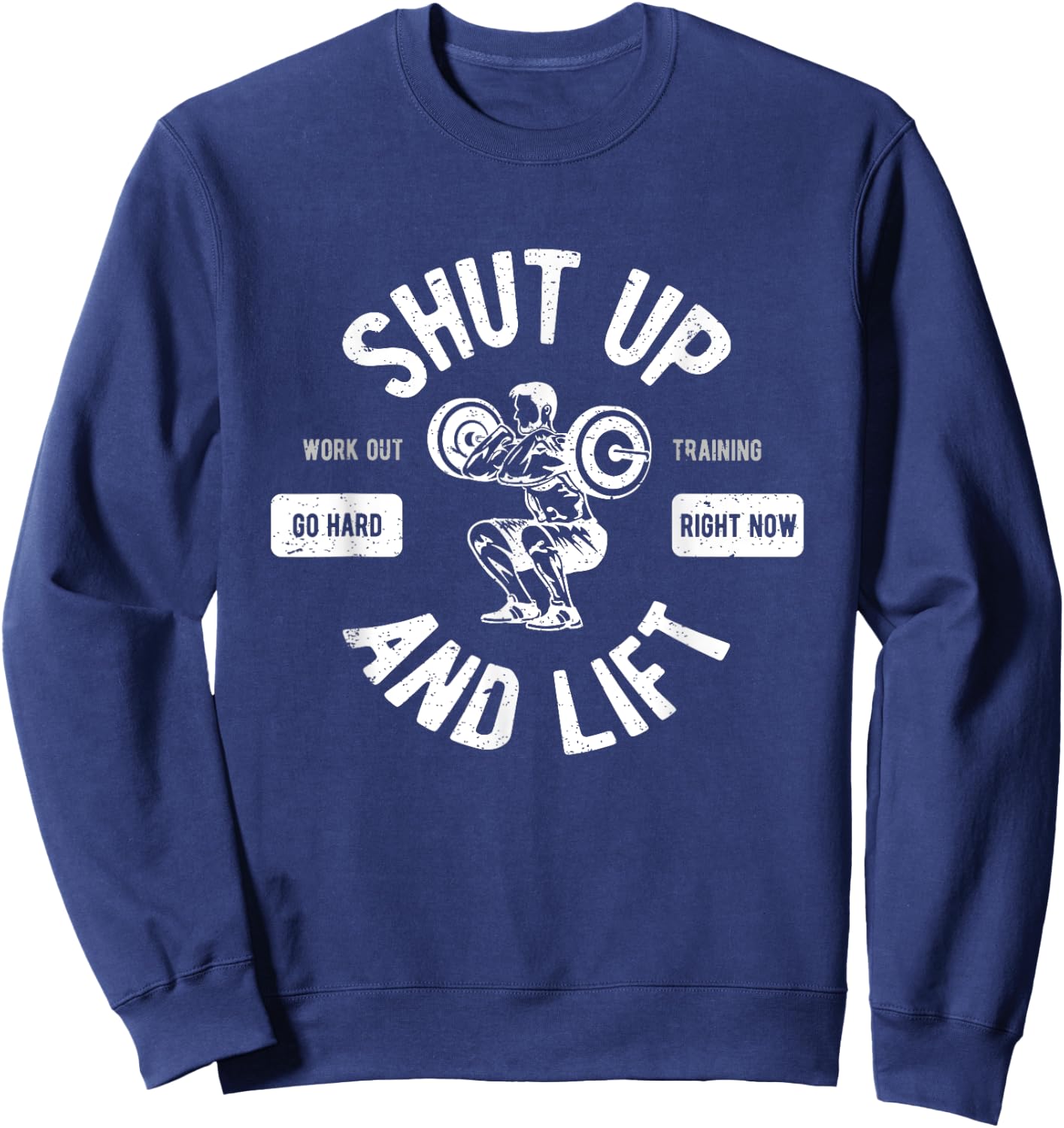 Powerlifter Outfit Weightlifter Quote - Black, Adults - Modern Gym Fitness Sweatshirt - Sweatshirt | Navy