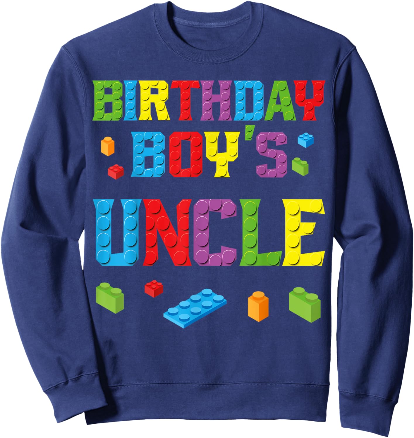Master Builder Birthday Boy's Uncle Building Bricks Blocks Sweatshirt - Sweatshirt | Navy