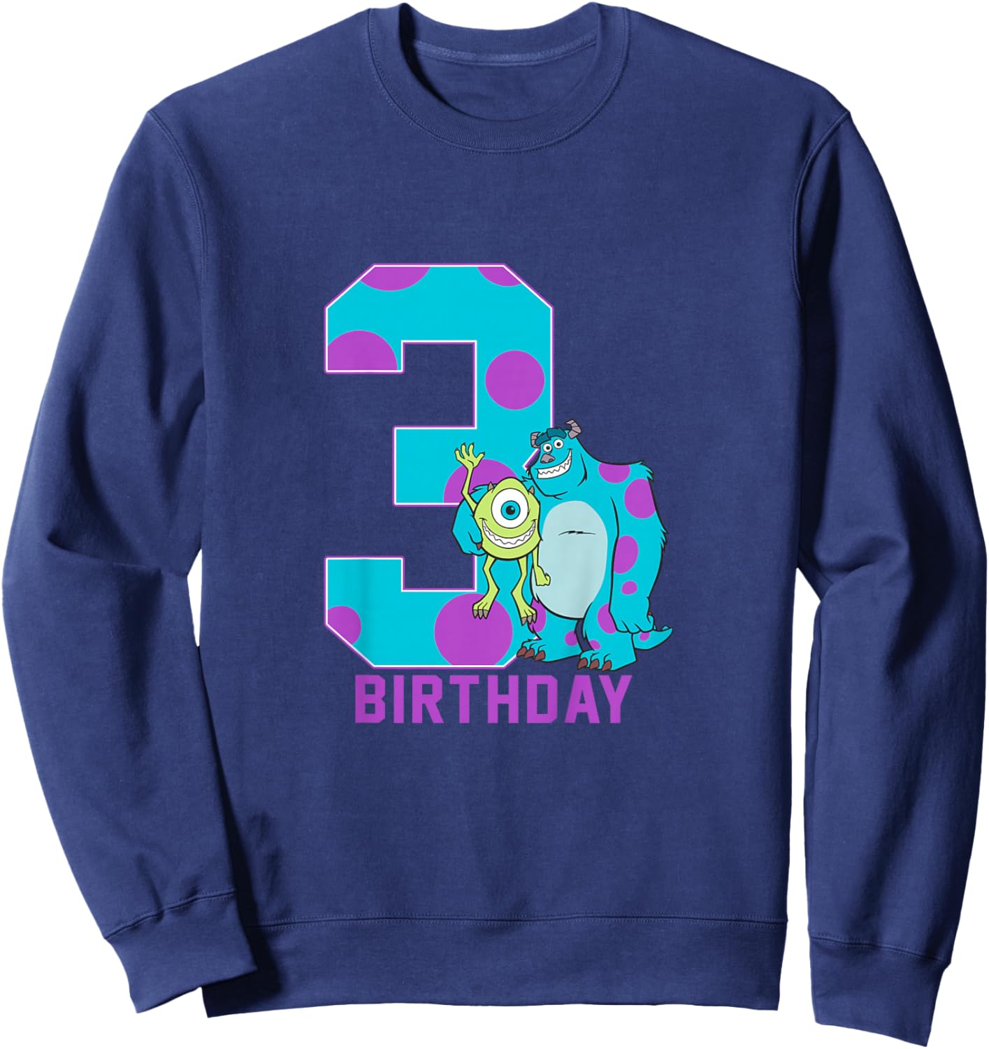 Kids Disney Pixar Monsters University Mike & Sully 3rd Birthday Sweatshirt - Sweatshirt | Navy