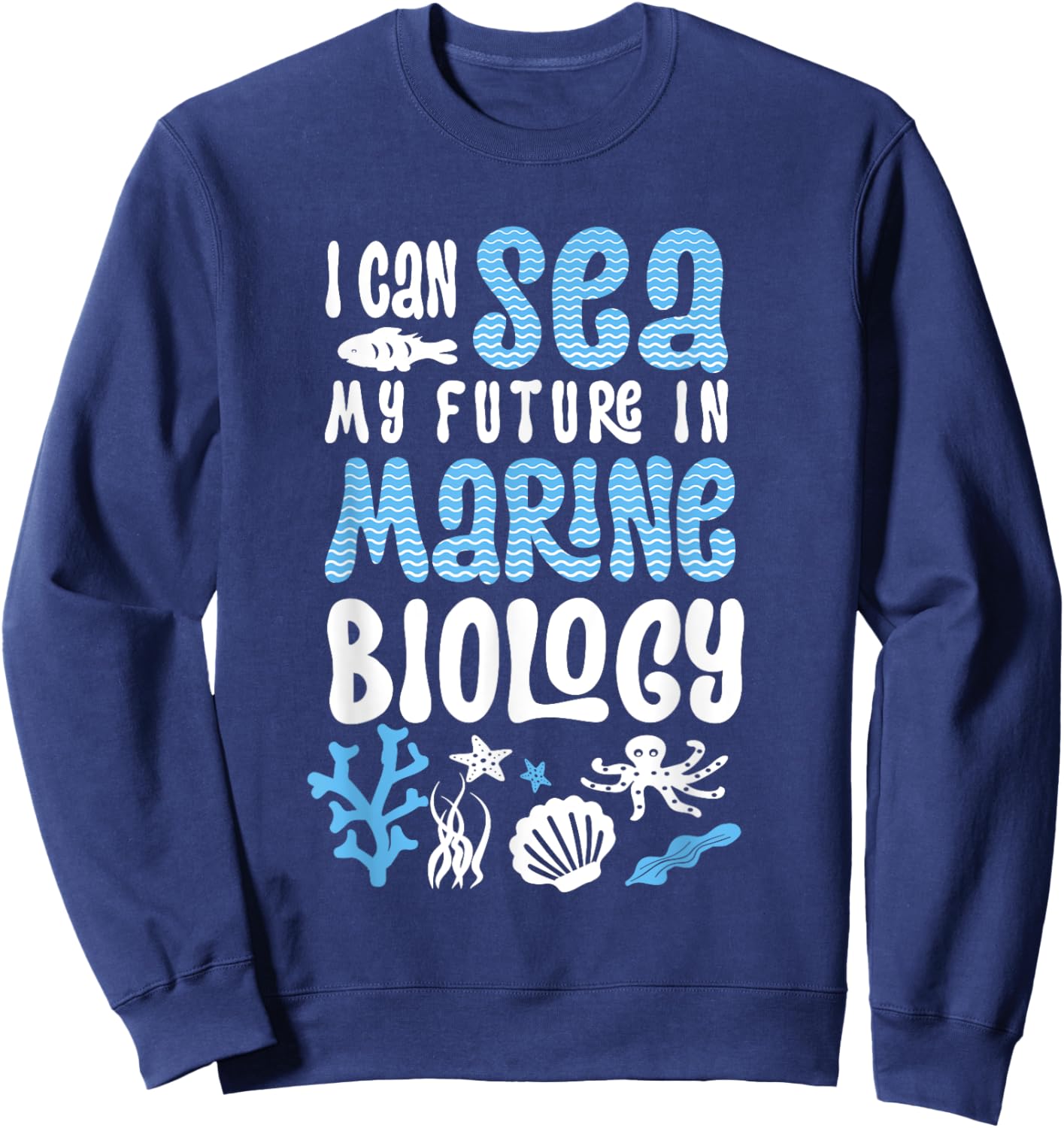 Shark Marine biologist Sweatshirt - Sweatshirt | Navy
