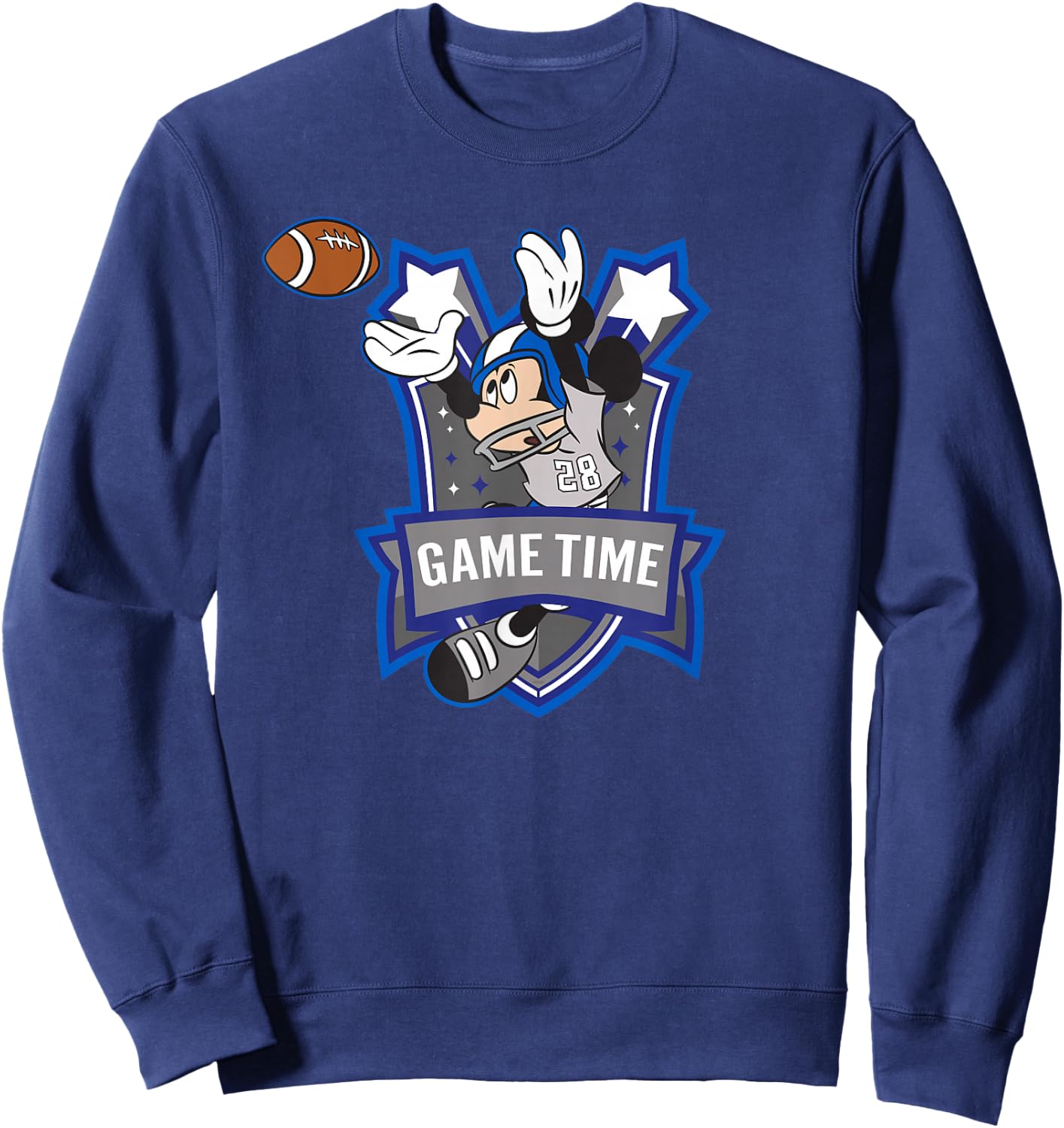 Disney Mickey Mouse #28 Game Time Football Catch Sports Sweatshirt - Sweatshirt | Navy