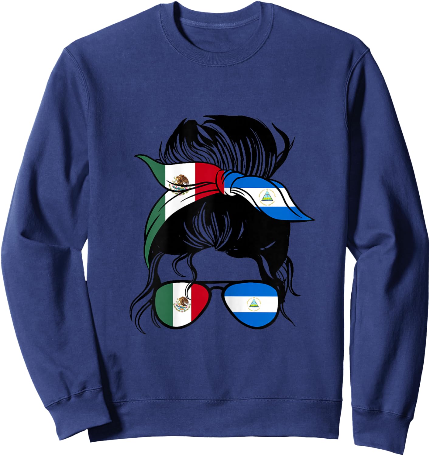 Mexico and Nicaragua Mix Half Mexican and Half Nicaraguan Sweatshirt - Sweatshirt | Navy