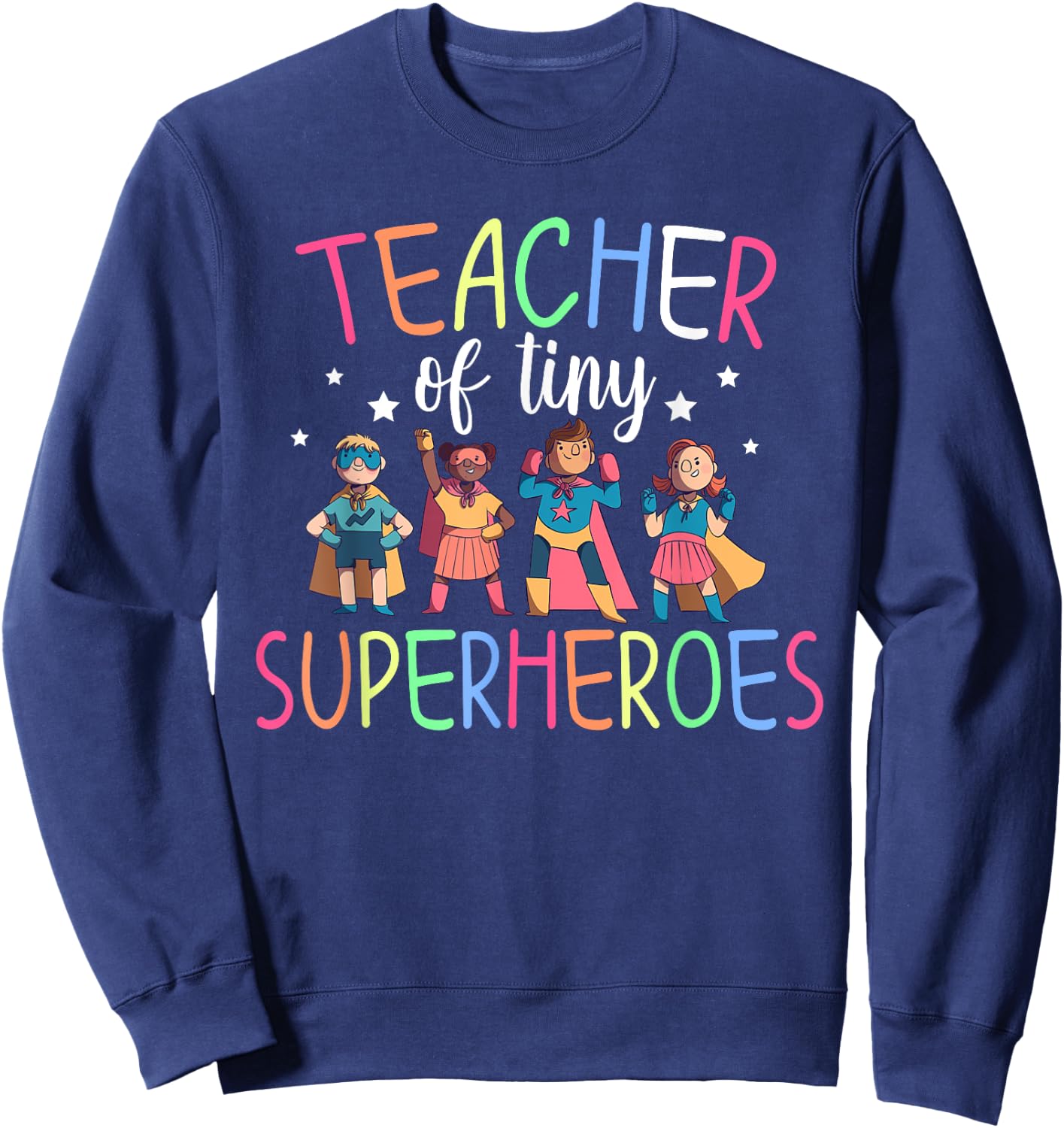 Teacher Novelty Apparel -Adults Teacher Black Small Classic Fit Short Sleeve Sweatshirt - Sweatshirt | Navy