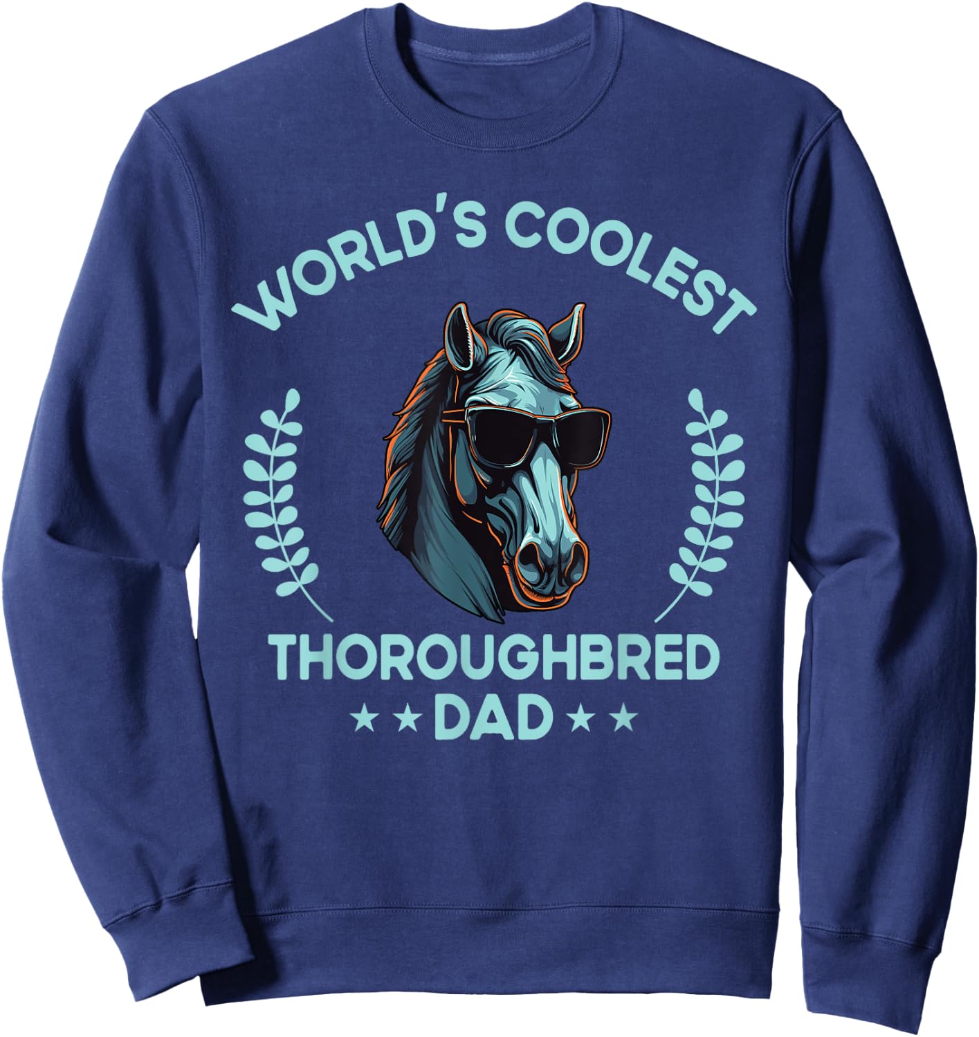 World's Coolest Horse Dad Papa - Farmer Thoroughbred Horse Sweatshirt - Sweatshirt | Navy