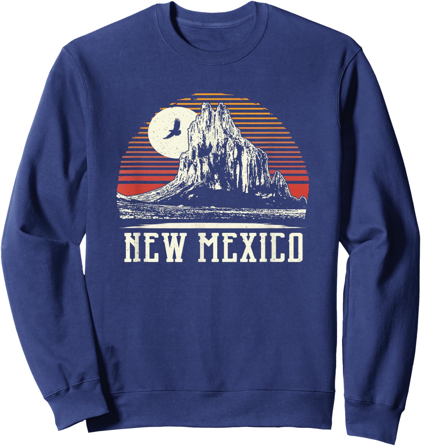 Classic Shiprock Mountain - New Mexico Sweatshirt - Sweatshirt | Navy