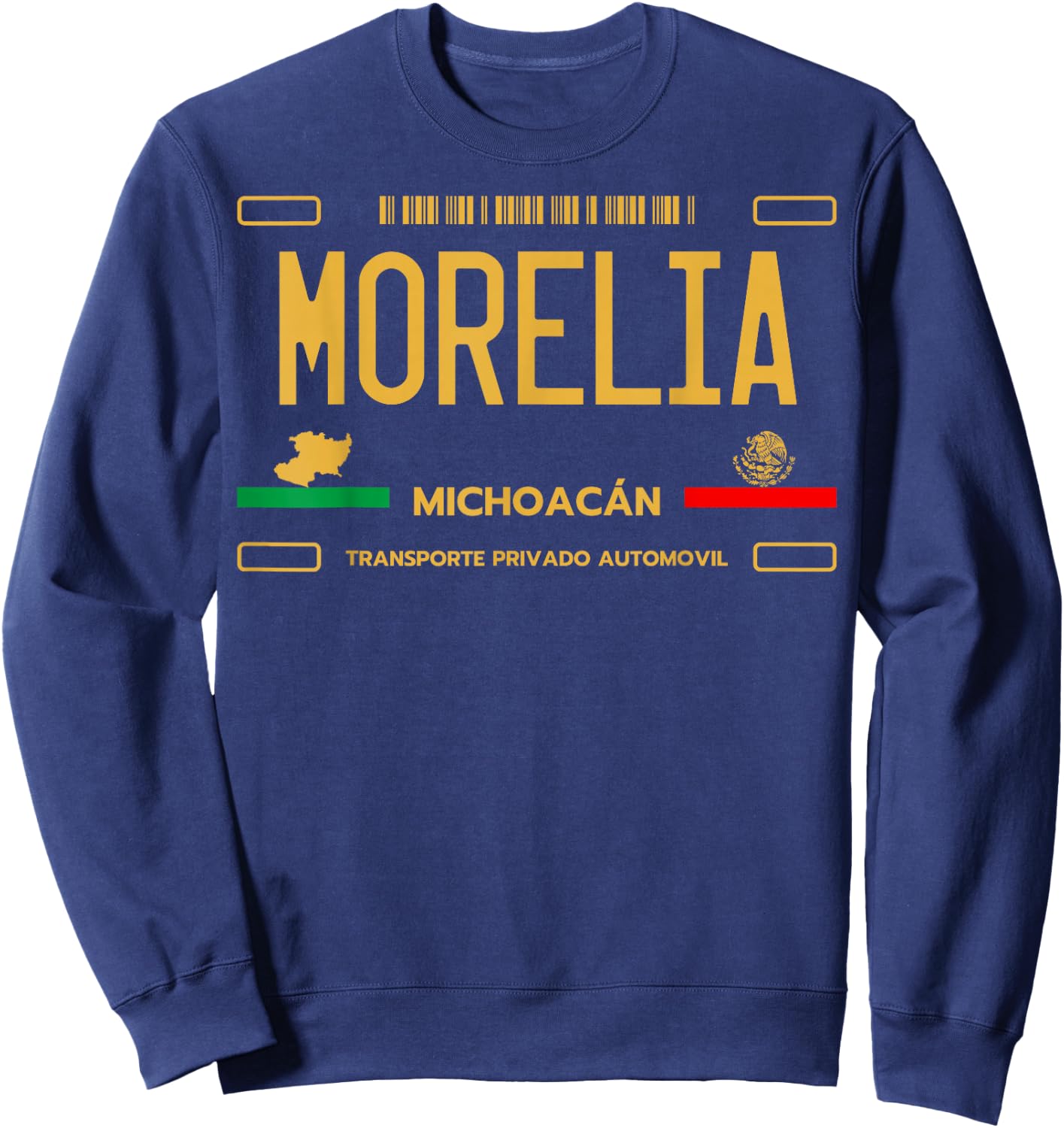 Morelia License Plate, Morelia Michoacan, Morelia Sweatshirt - Sweatshirt | Navy
