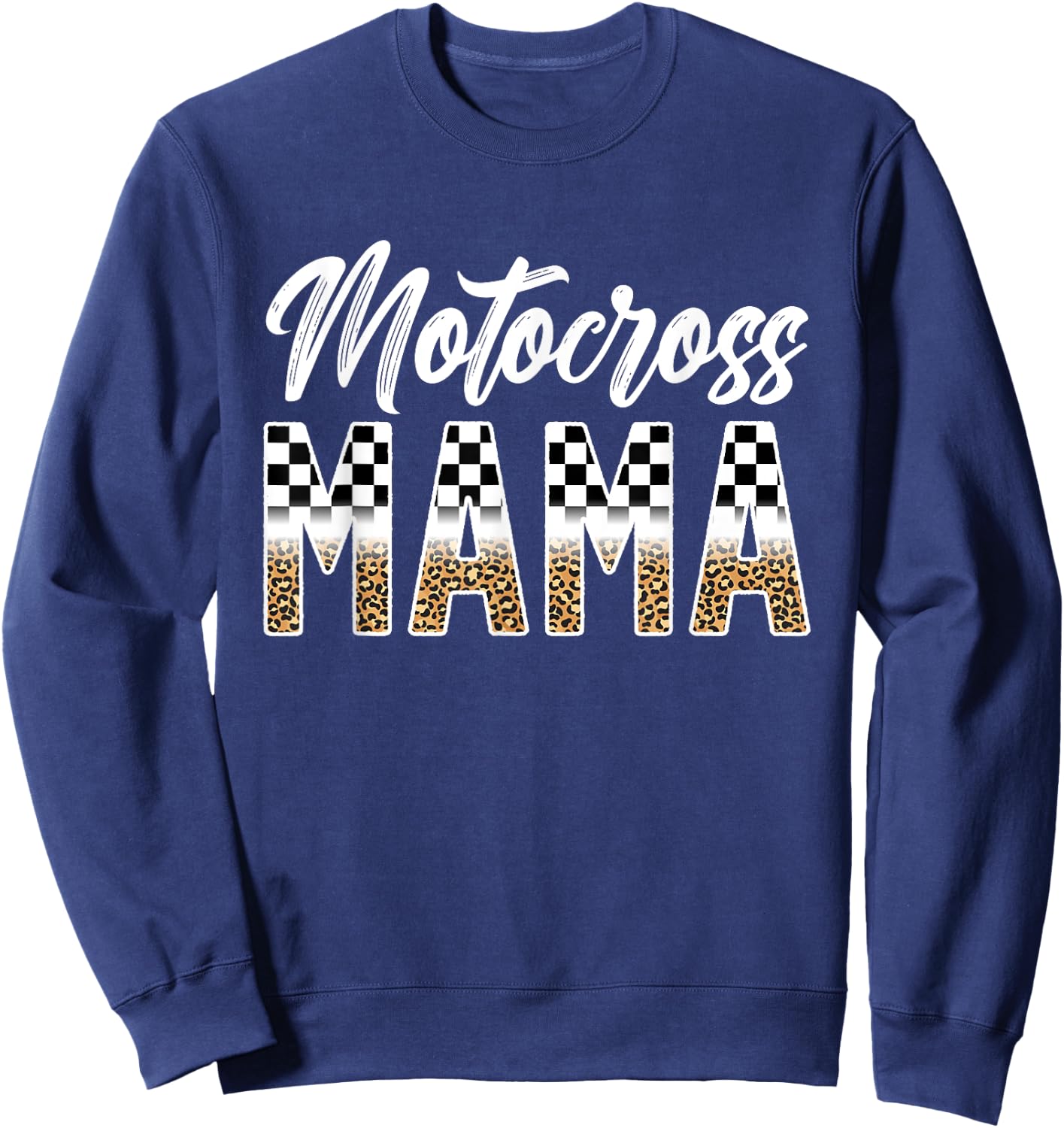 Motocross Mama Leopard Motocross Rider Mom Moto Mom Sweatshirt - Sweatshirt | Navy