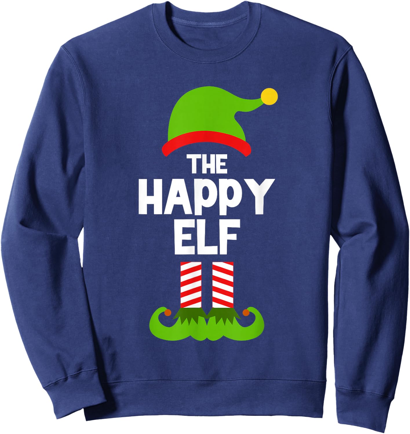 Funny The Happy Elf Christmas Family Party Pajama Sweatshirt - Sweatshirt | Navy