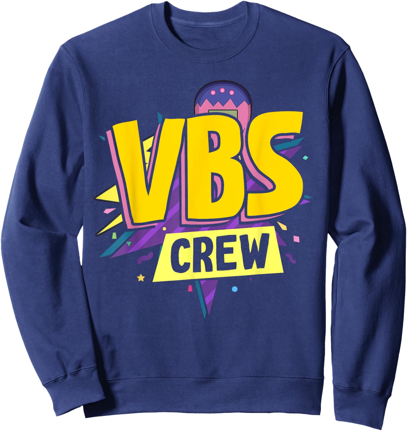 VBS Crew Vacation Bible VBS Teacher Groovy Christian School Women Kids Sweatshirt - Sweatshirt | Navy