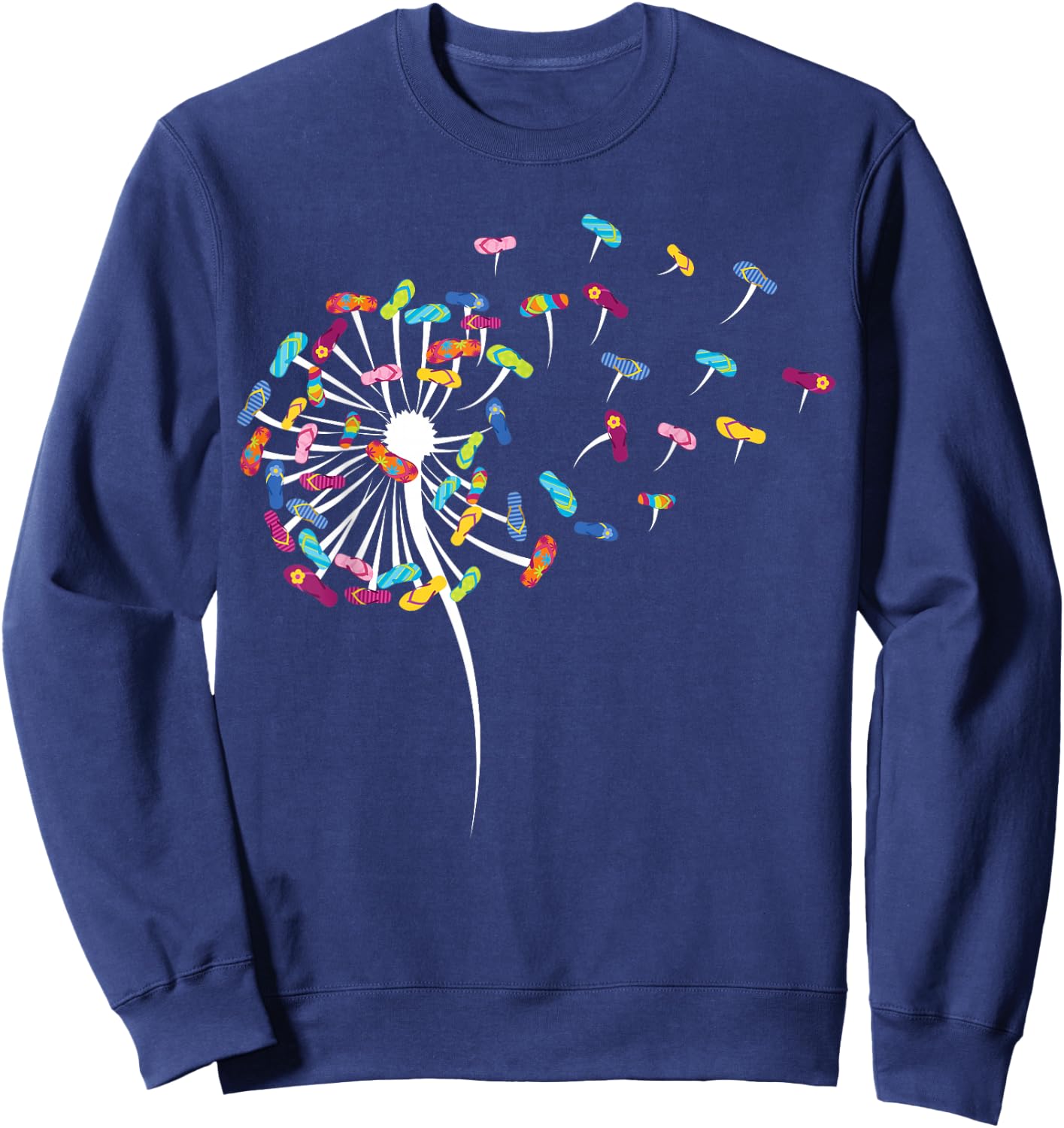 Dandelion Flip Flops Surfing Stuff for Beach Sweatshirt - Sweatshirt | Navy
