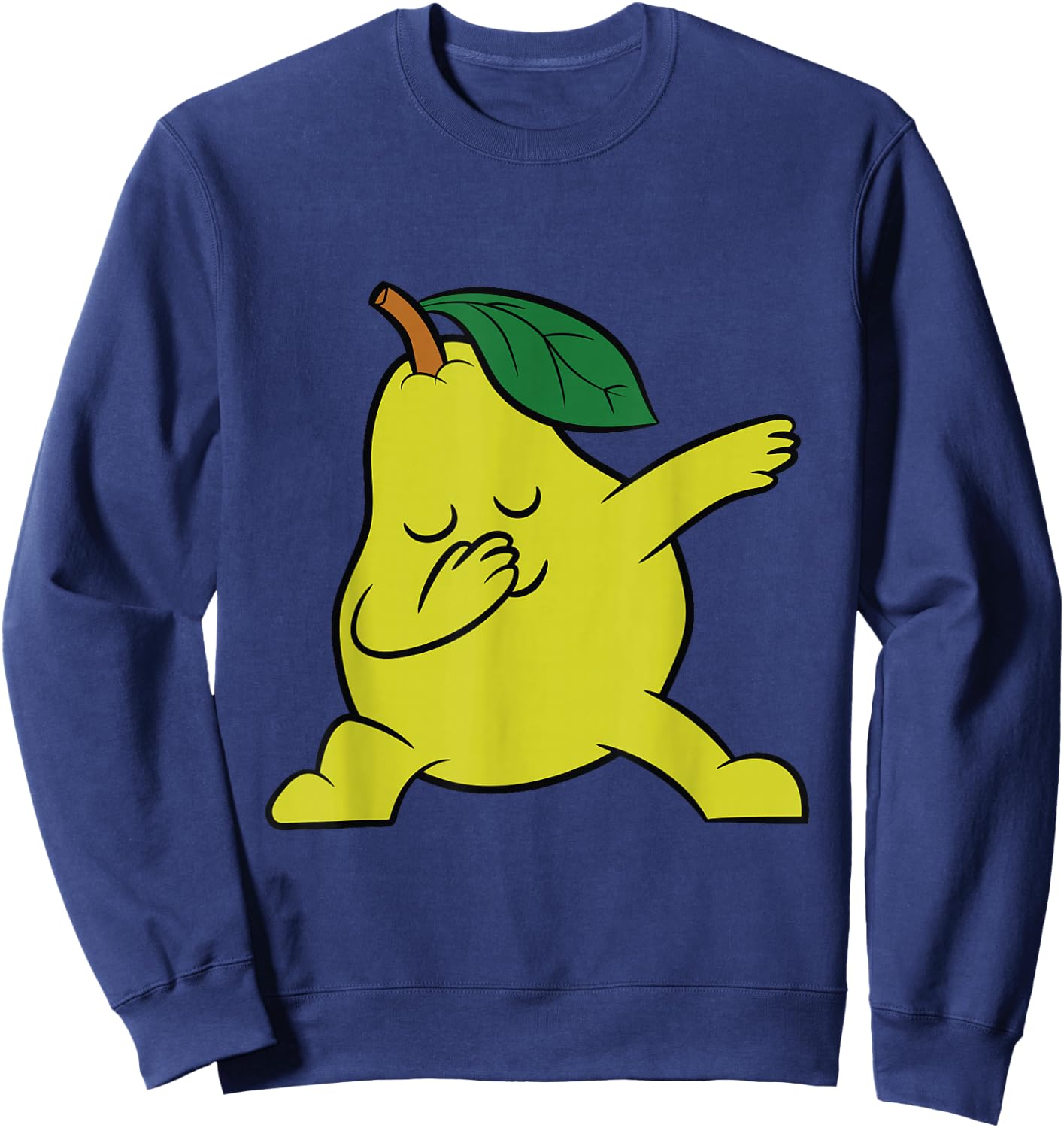 Pear Fruit Summer Cute Dabbing Pear Sweatshirt - Sweatshirt | Navy