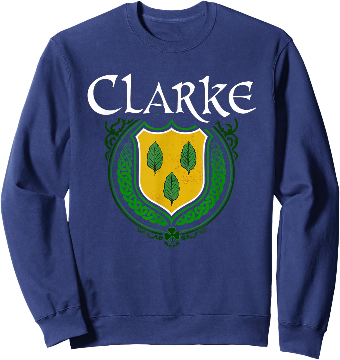 Clarke Surname Irish Clan Tartan Badge Ireland Sweatshirt - Sweatshirt | Navy