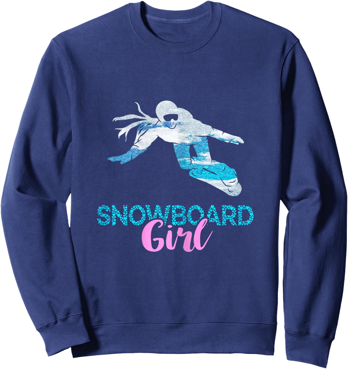 Winter Sport Snowboard Girl Heart Snowboard Snowboarding Sweatshirt - Sweatshirt | Navy