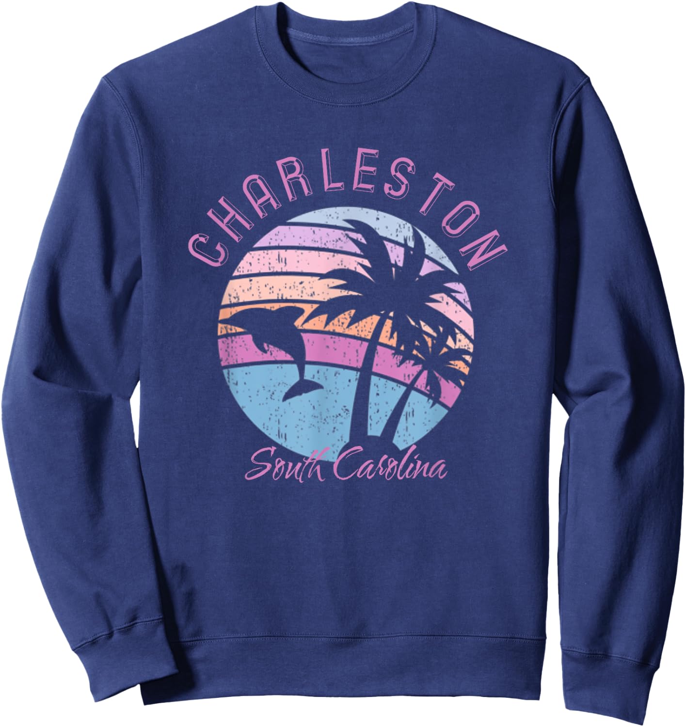 Charleston Dolphin South Carolina Deep Sea Fish SC Souvenir Sweatshirt - Sweatshirt | Navy
