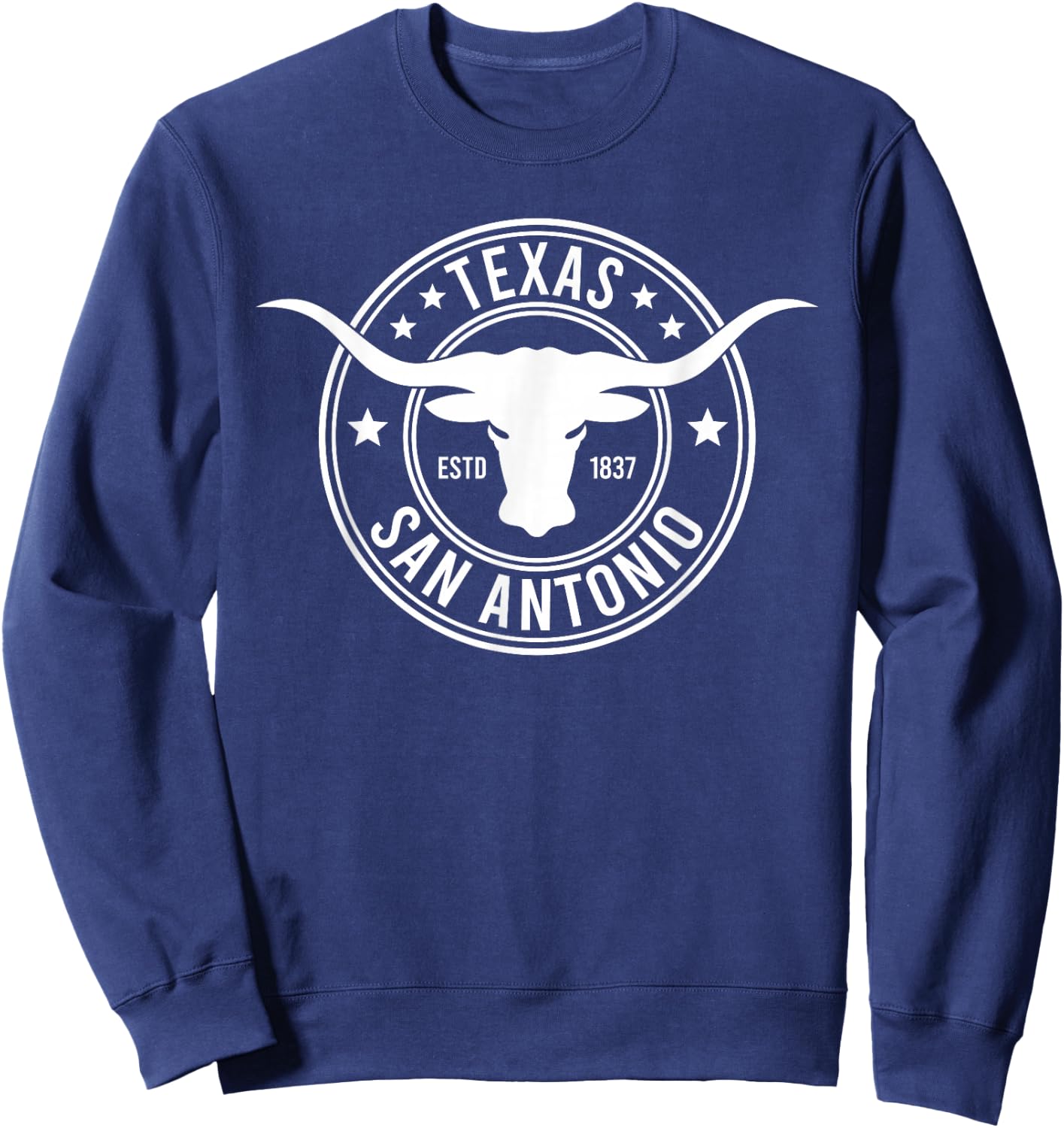 San Antonio Texas Black Heart , -Adults, Small, Short Sleeve Sweatshirt - Sweatshirt | Navy