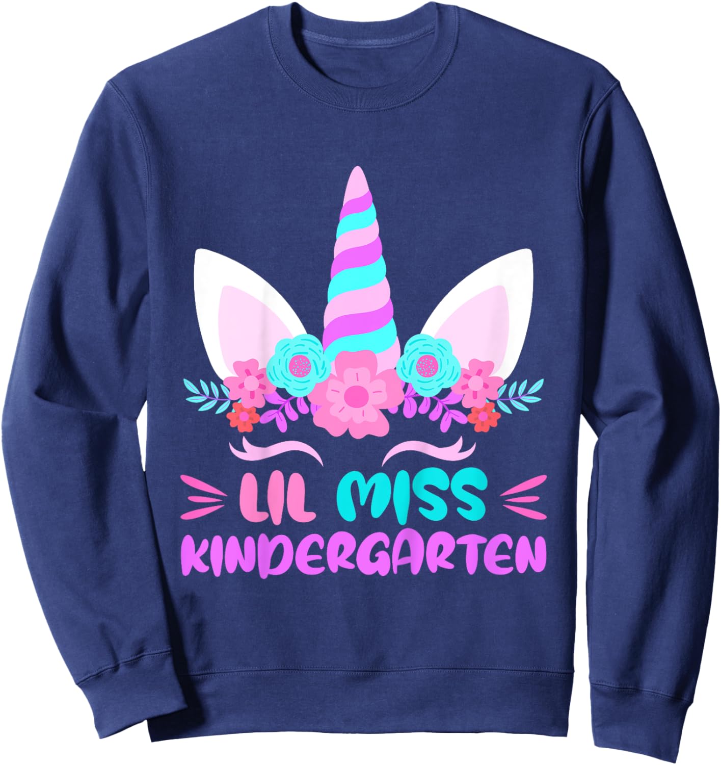 Lil Miss Kindergarten Girls First Day Of Kindergarten Sweatshirt - Sweatshirt | Navy