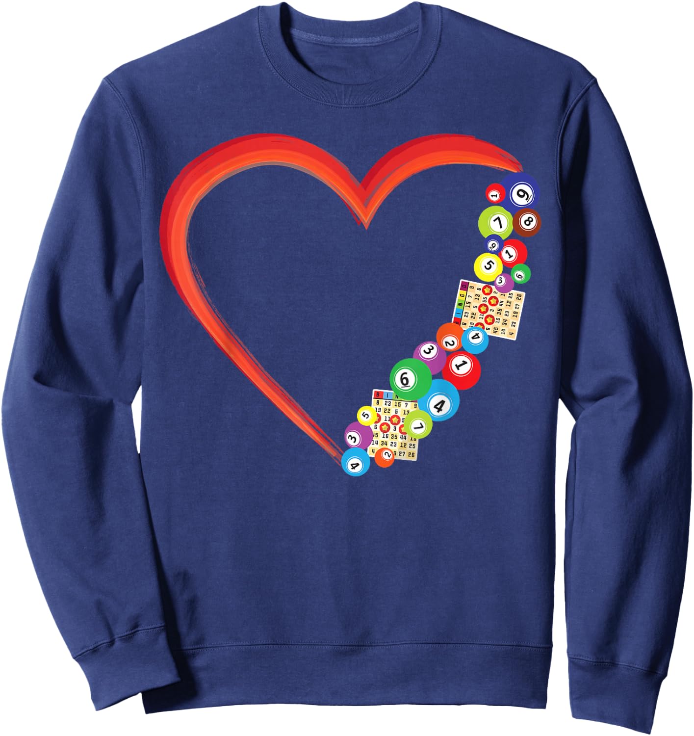 Bingo Player Heart Sweatshirt - Sweatshirt | Navy