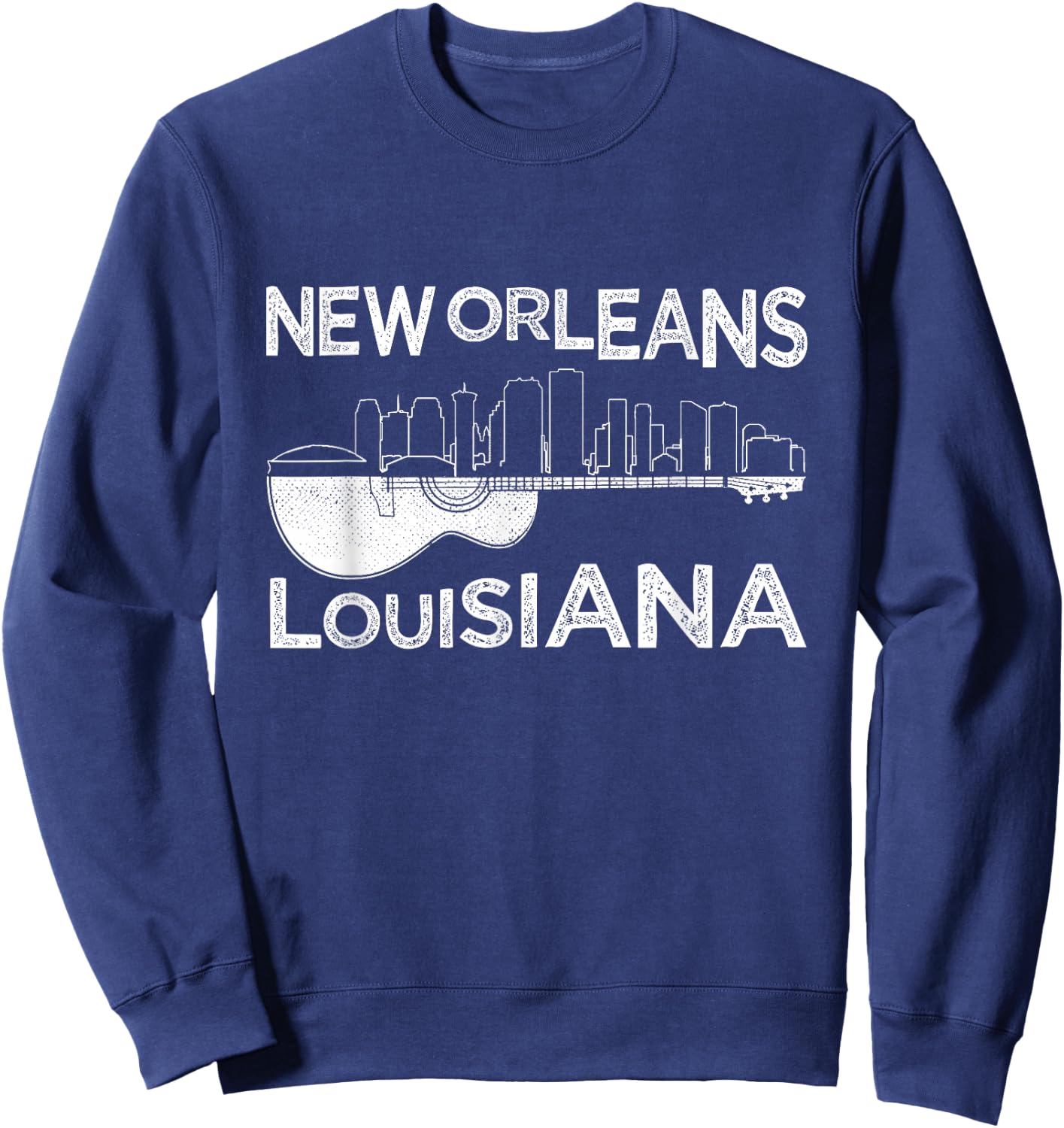 Souvenir New Orleans Guitar Music Louisiana New Orleans Sweatshirt - Sweatshirt | Navy
