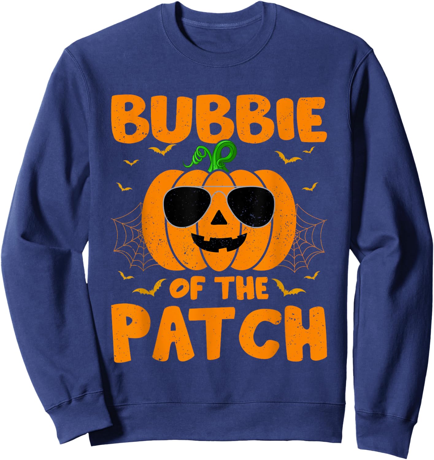 Pumpkin Bubbie Of The Patch Family Group Costume Halloween Sweatshirt - Sweatshirt | Navy